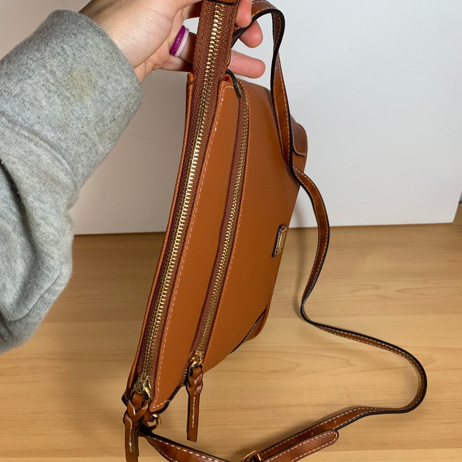 Other Women's Brown Faux Leather Crossbody Bag Size ONE SIZE - 7 Thumbnail