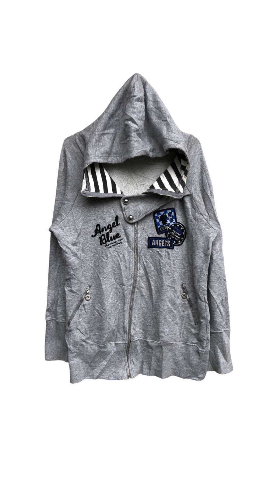 image of Beauty Beast x Hysteric Glamour Needgone Angel Blue Shooting Star Hoodie in Grey (Size Medium)