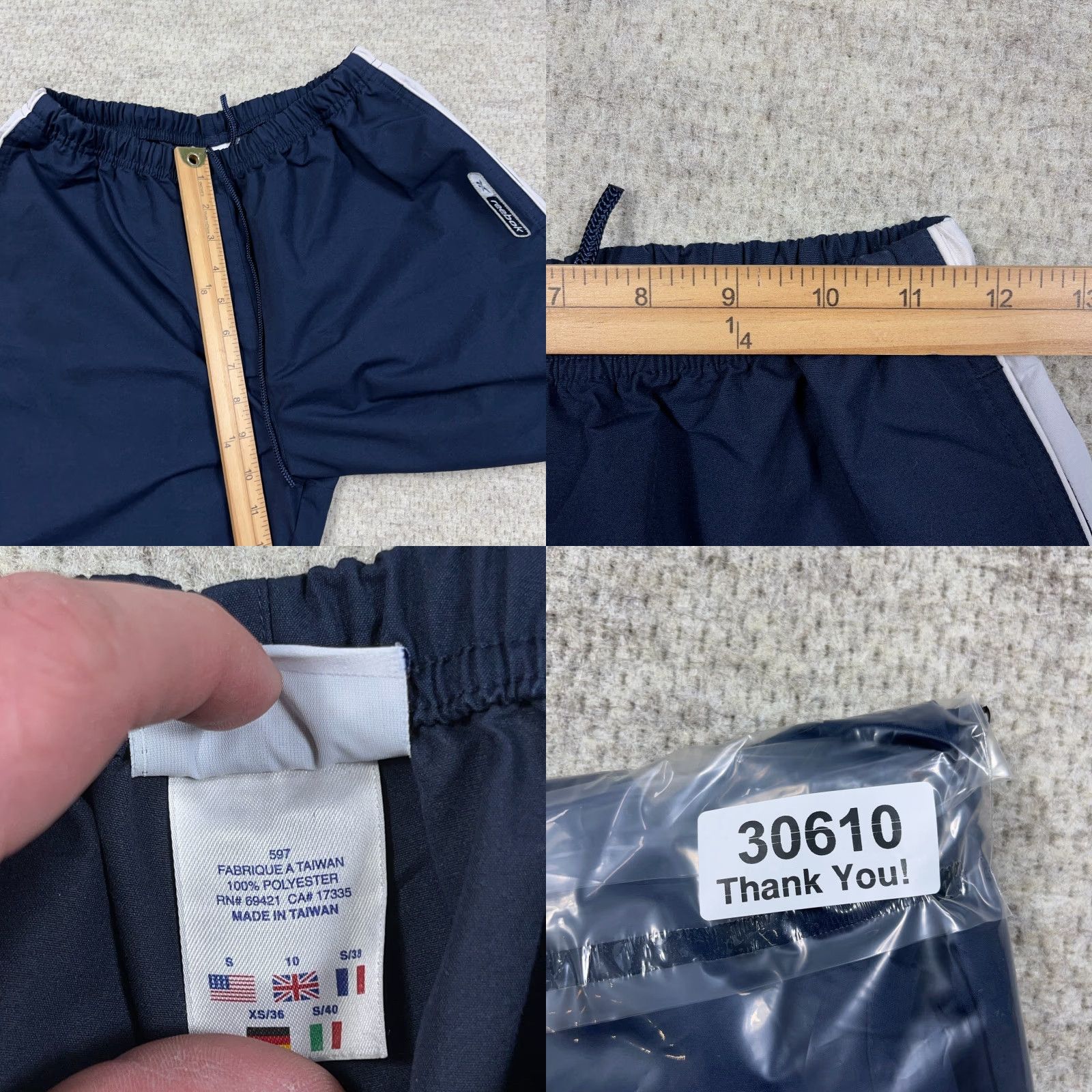 Reebok VINTAGE Reebok Pants Men Small Blue Windbreakers Track Suit Joggers VTG Y2K Baggy 24x28 Size 36R - 9 Thumbnail