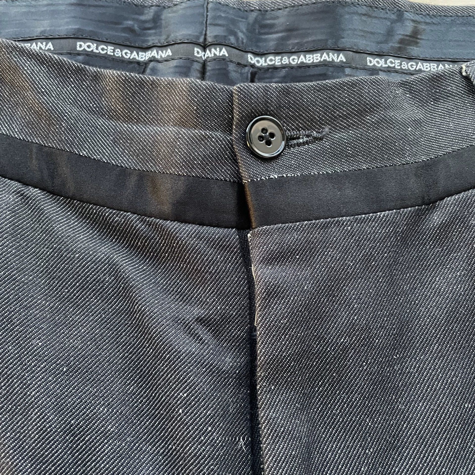 Dolce & Gabbana D&G 95 New Black Linen Trousers Men's 48 IT Size US 41 - 3 Thumbnail