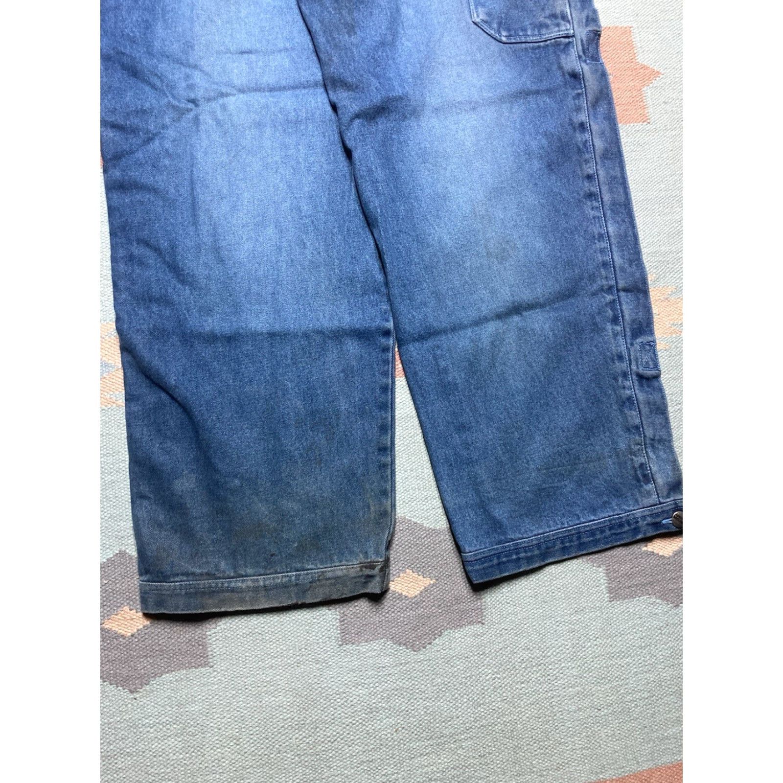 JNCO VINTAGE Jeans Men's 38x32 Blue Wide-Leg Hip Hop JNCO Style Baggy Carpenter Skater 90s 2000s Era Jeans with Zippers Side Size US 38 / EU 54 - 2 Thumbnail