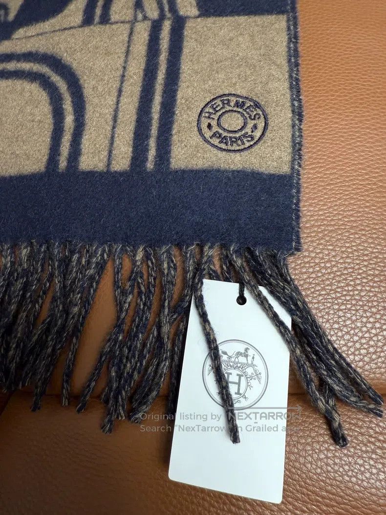 Hermes Hermes size 150*25cm Double-faced cashmere fringe scarf Size ONE SIZE - 3 Thumbnail