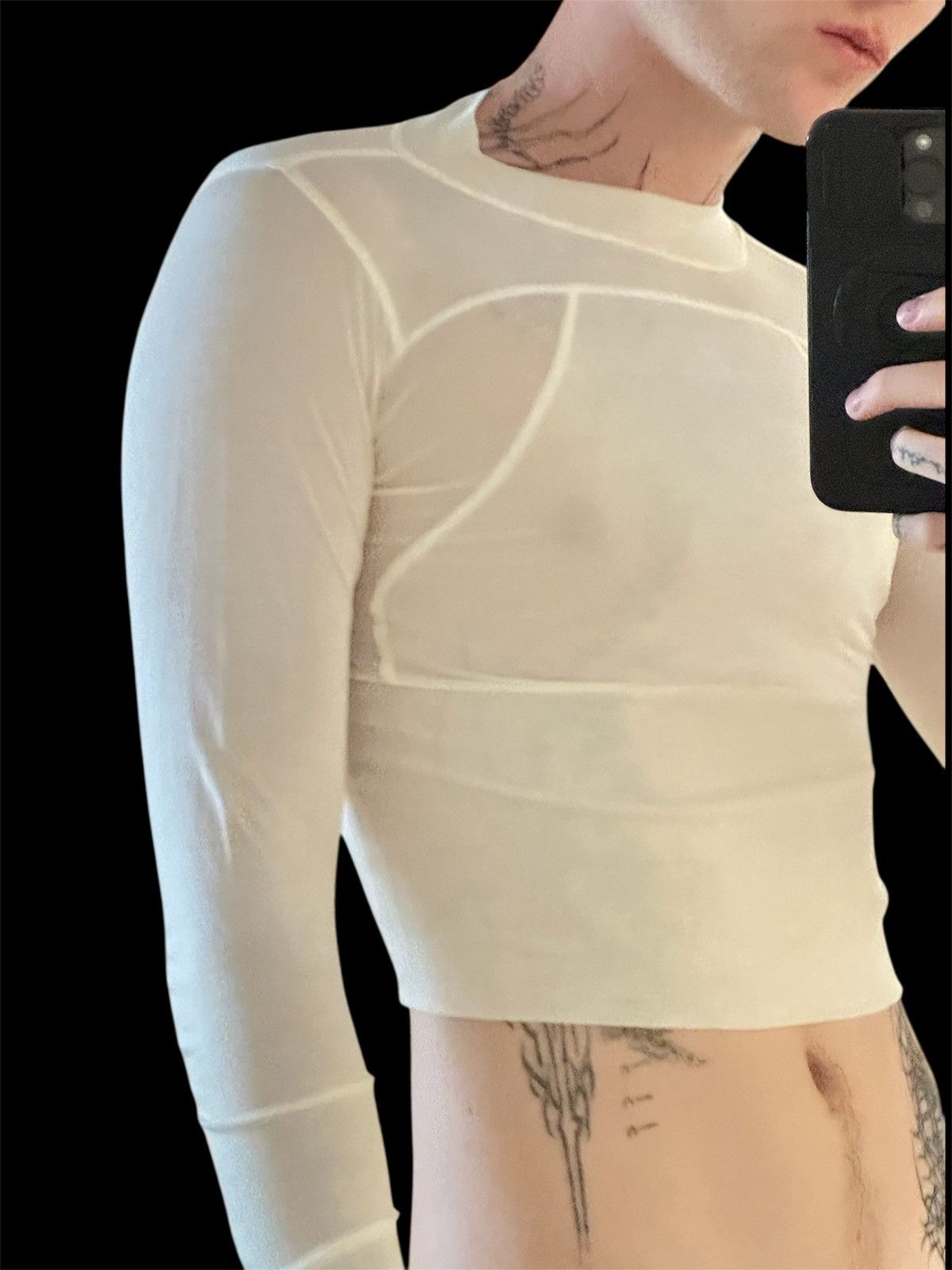Rick Owens Rick owens s/s 18 dirt sweater cropped cream white Size S / US 4 / IT 40 - 5 Thumbnail