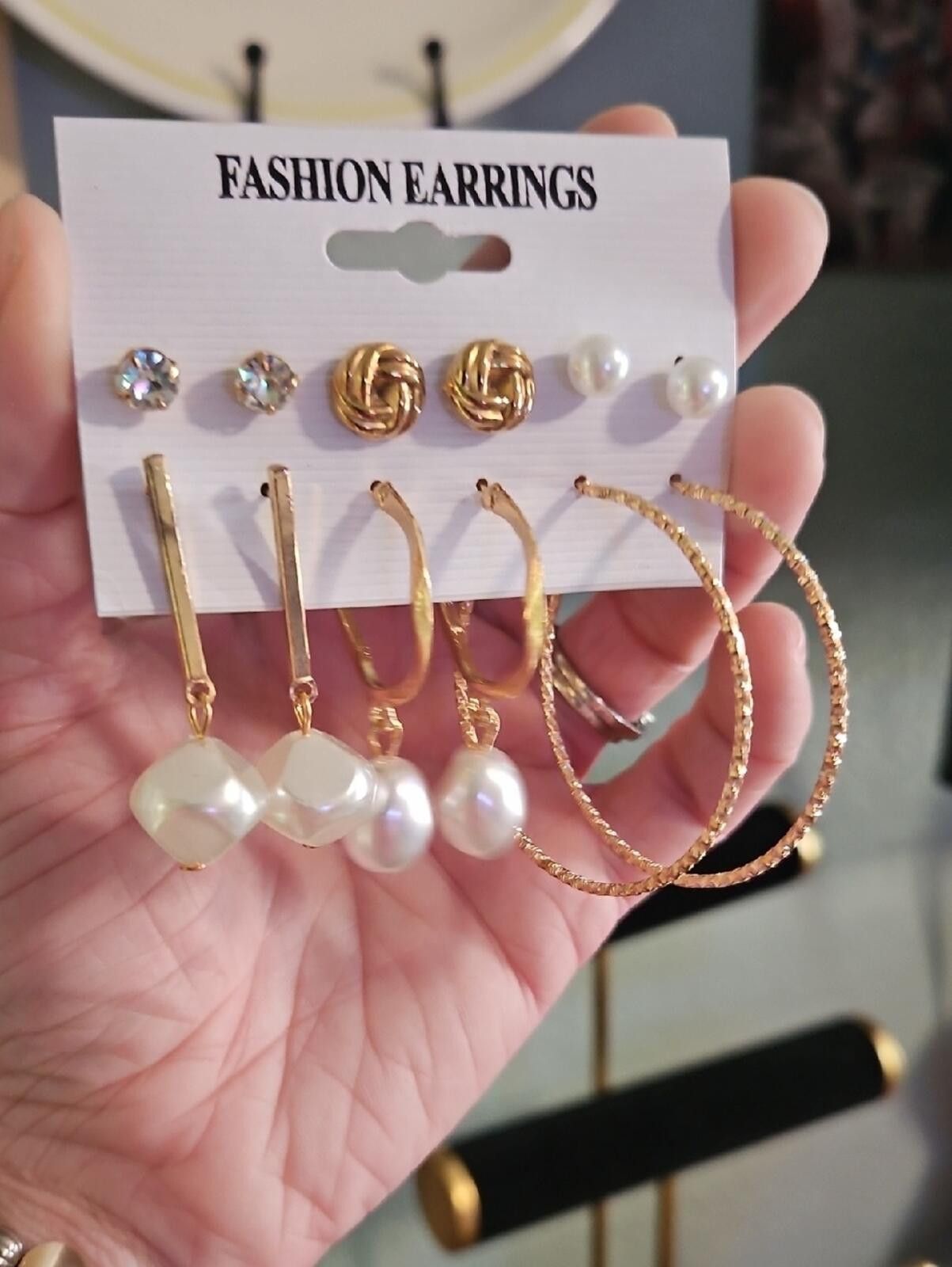 Other Gold and Pearl Multi-Pair Earring Set - Size ONE SIZE - 1 Thumbnail