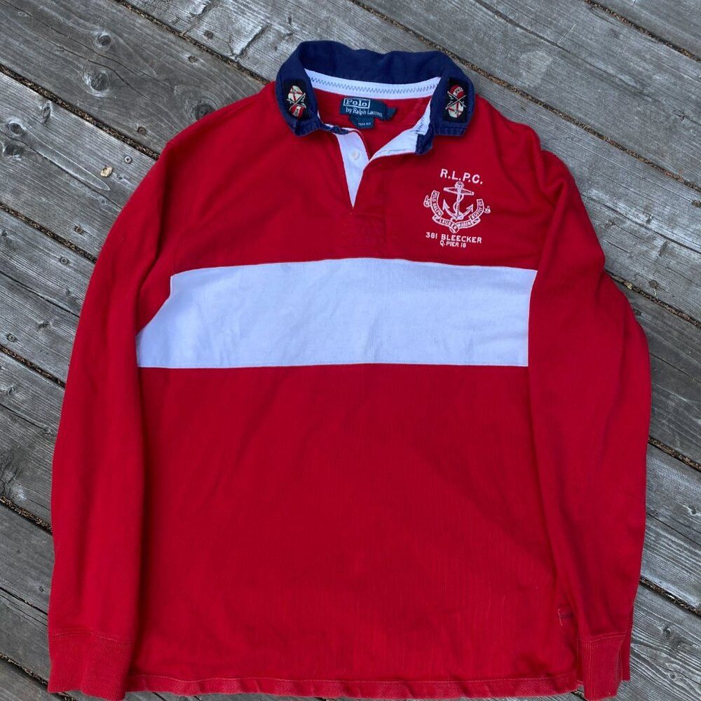 Polo Ralph Lauren Polo Ralph Lauren Marine Supply Co Rugby Shirt Large Red St Size US L / EU 52-54 / 3 - 3 Thumbnail