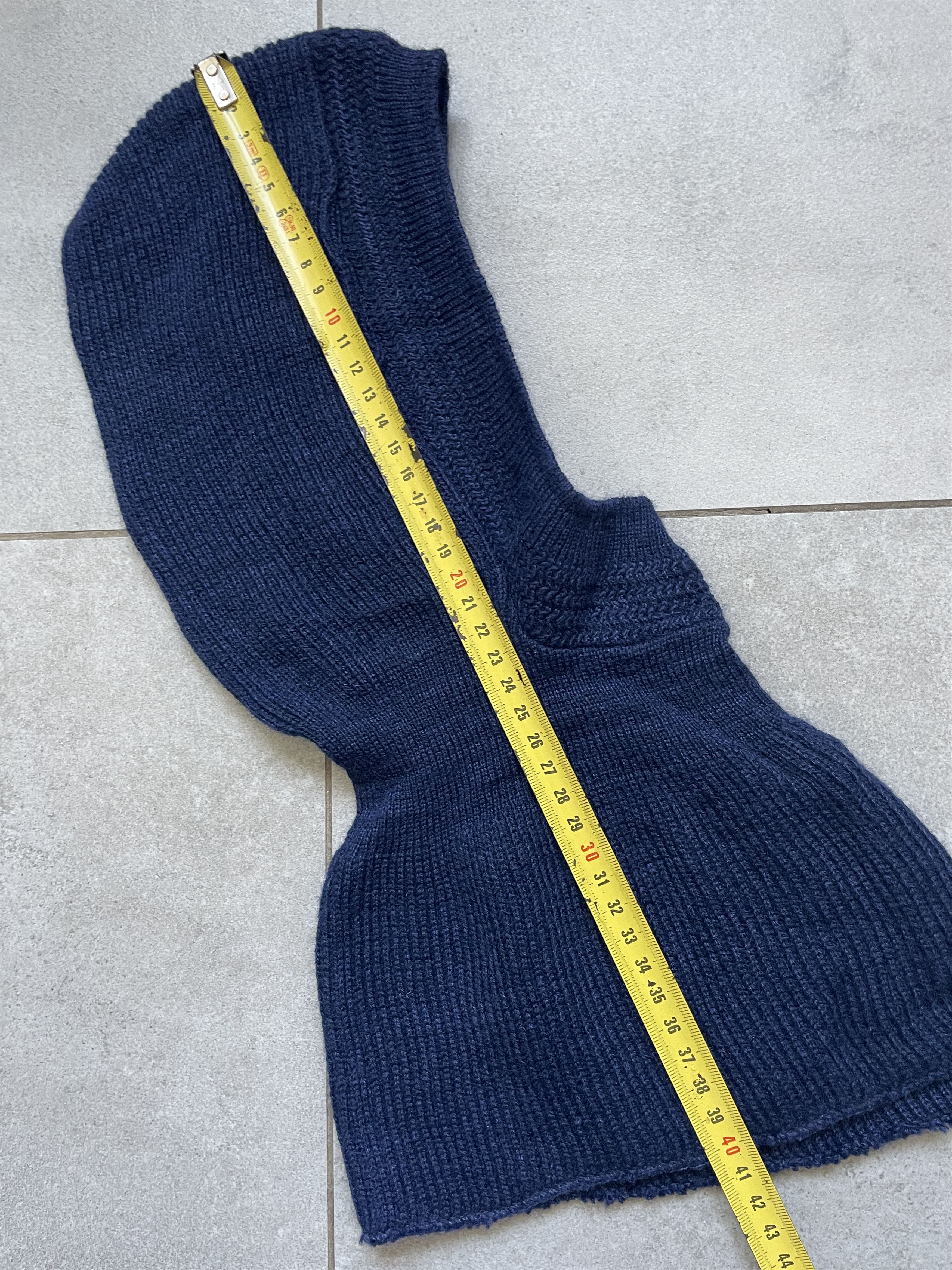 Handmade Y2K DARK NAVY RICK OWENS TYPE VIRGIN WOOL HOOD BALACLAVA Size ONE SIZE - 5 Thumbnail
