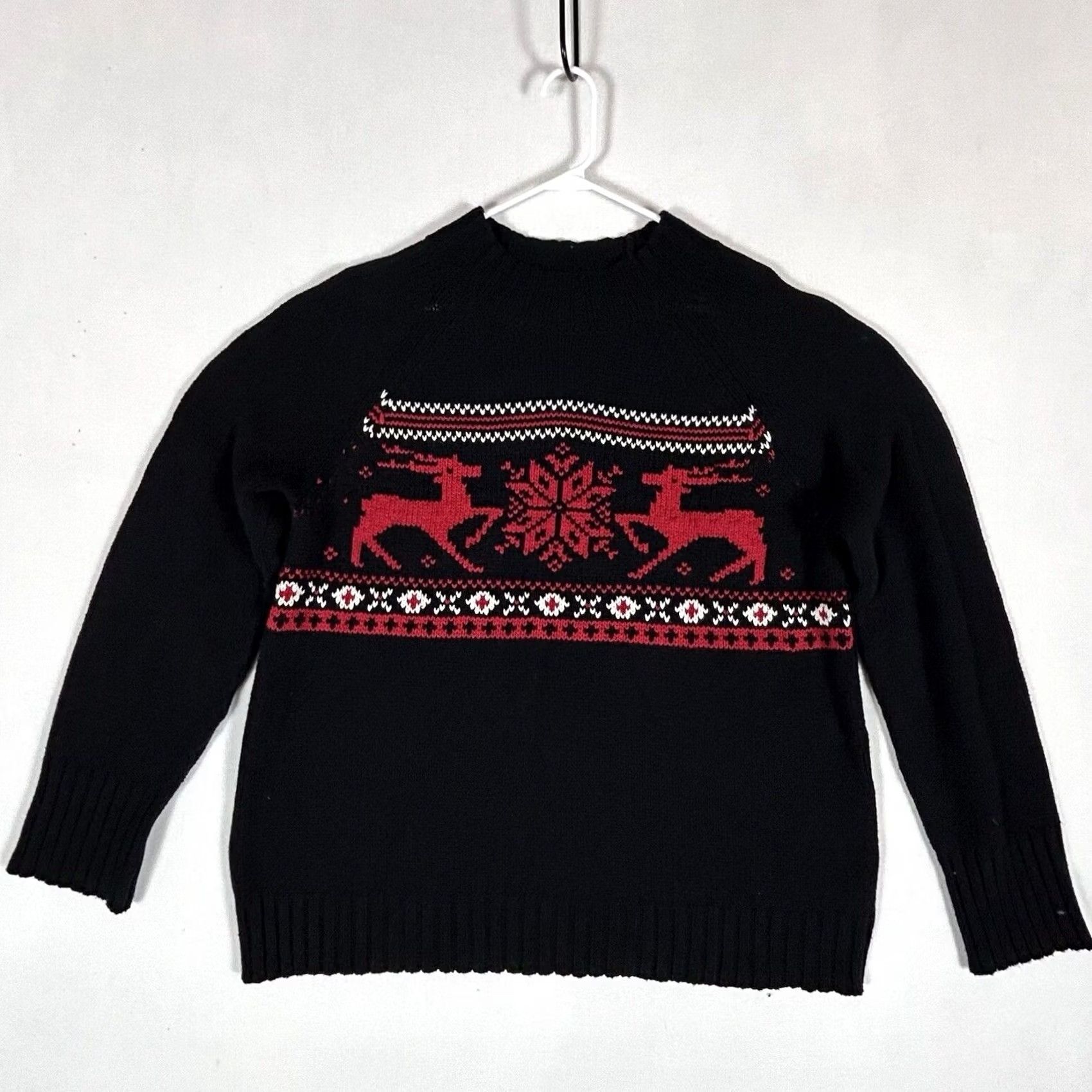 Chaps Chaps Ugly Christmas Chunky-Knit Pullover Sweater Black Red White Deer Xmas XL Mens Womens Size XL / US 12-14 / IT 48-50 - 2 Thumbnail