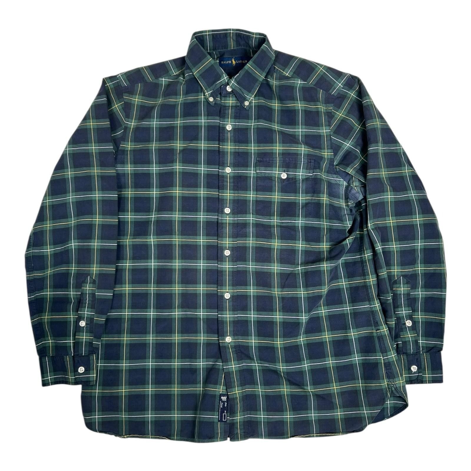 Ralph Lauren Ralph Lauren Shirt Mens Large Green Navy Tartan Plaid Button Size US L / EU 52-54 / 3 - 1 Thumbnail
