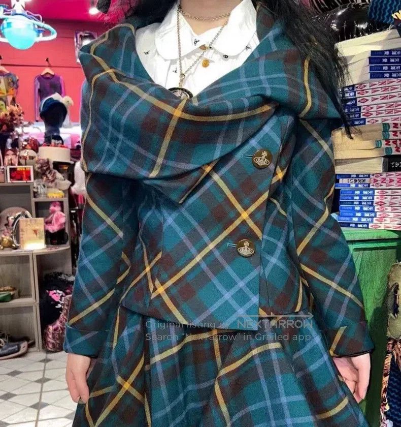 Vivienne Westwood Vivienne Westwood Vintage green check patterned suit jacke Size M / US 6-8 / IT 42-44 - 1 Thumbnail