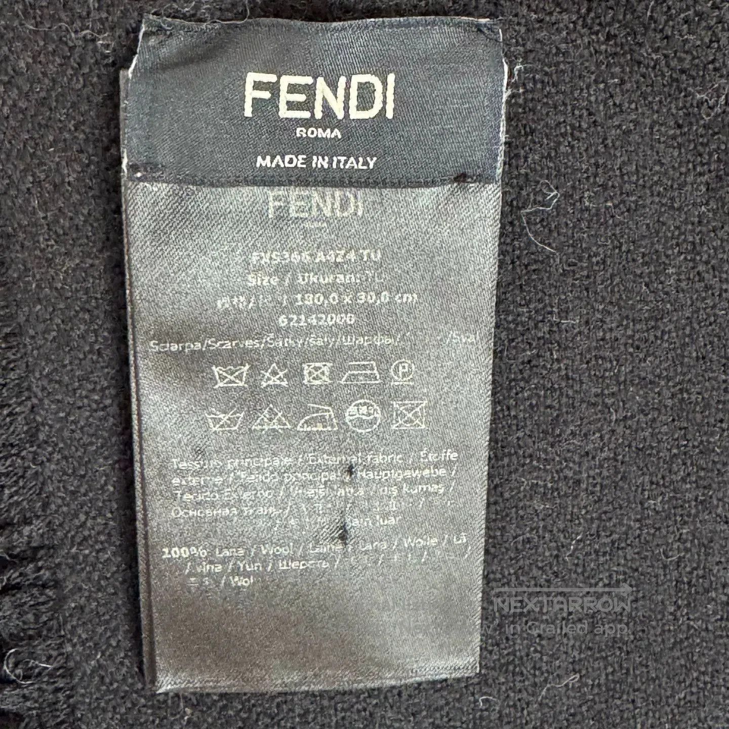 Fendi Fendi Brown Logo Wool Scarf 180x30cm. Size ONE SIZE - 3 Thumbnail