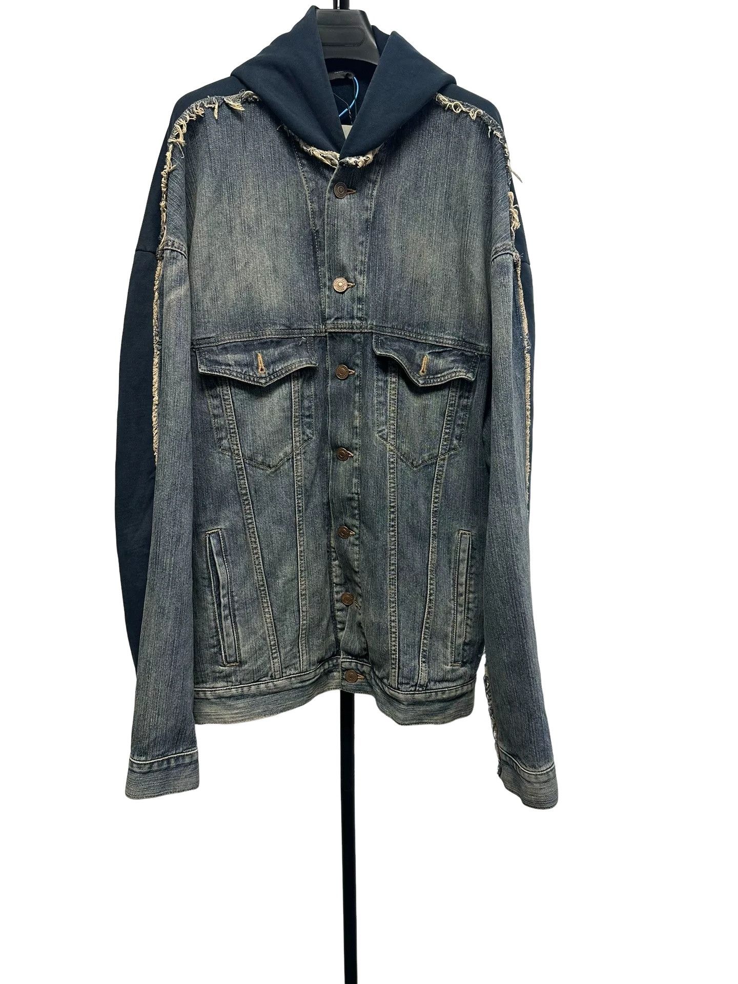 Balenciaga Balenciaga Hooded Denim Jacket Size 1 Size US S / EU 44-46 / 1 - 1 Thumbnail