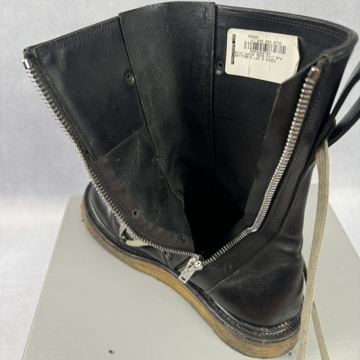 Rick Owens FW17 Creeper Mega-lace boots Size US 9 / EU 42 - 6 Thumbnail