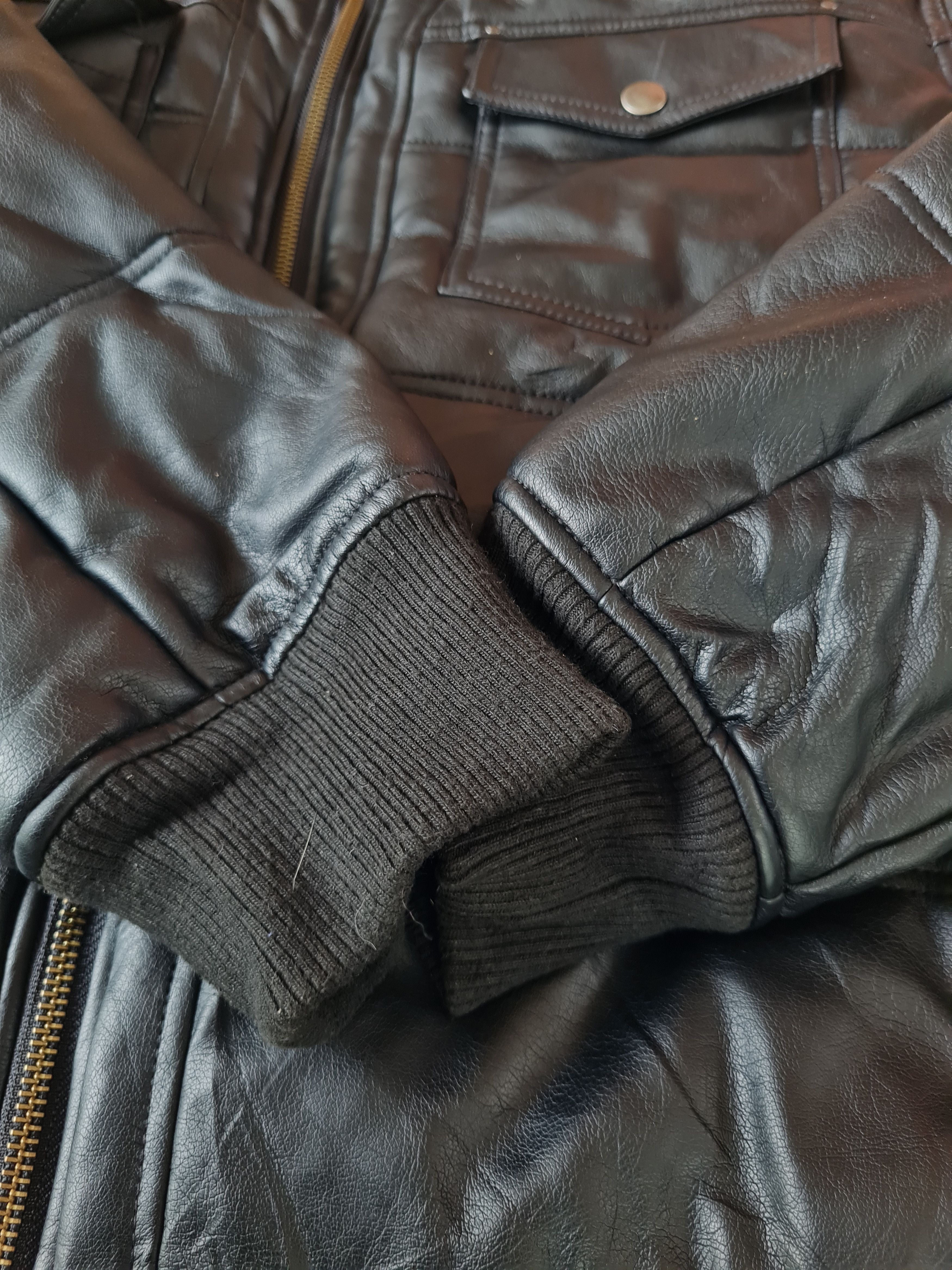 Vintage Vintage Oil Cake Leather Jacket Fur Size US XL / EU 56 / 4 - 7 Thumbnail