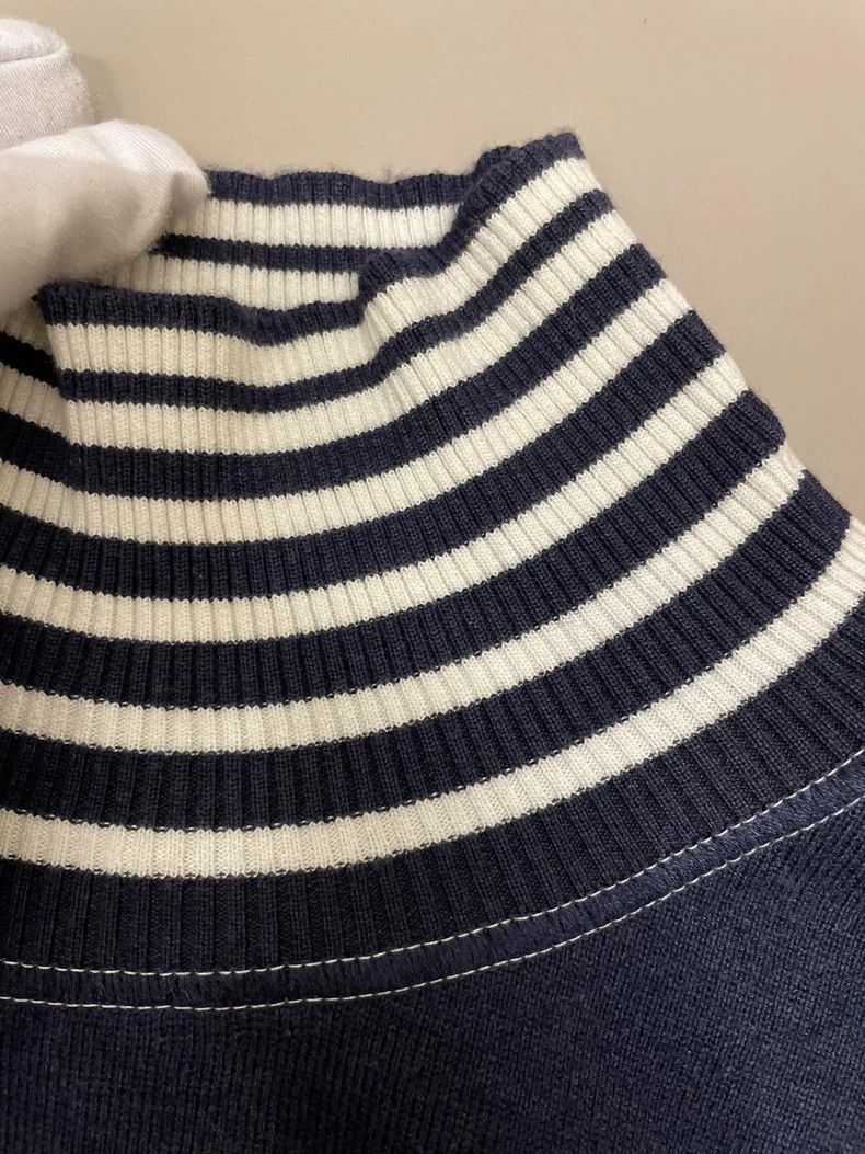 Loewe LOEWE Dark blue striped cotton knit sweater Size S / US 4 / IT 40 - 4 Thumbnail