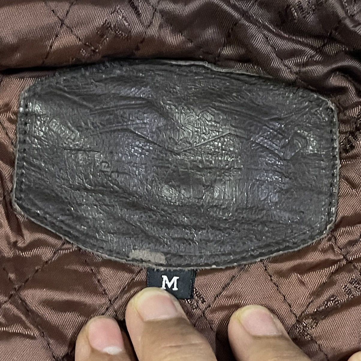 Japanese Brand Vintage Wind Armor Double Collar Leather Motorcycle Jacket Size US M / EU 48-50 / 2 - 10 Thumbnail
