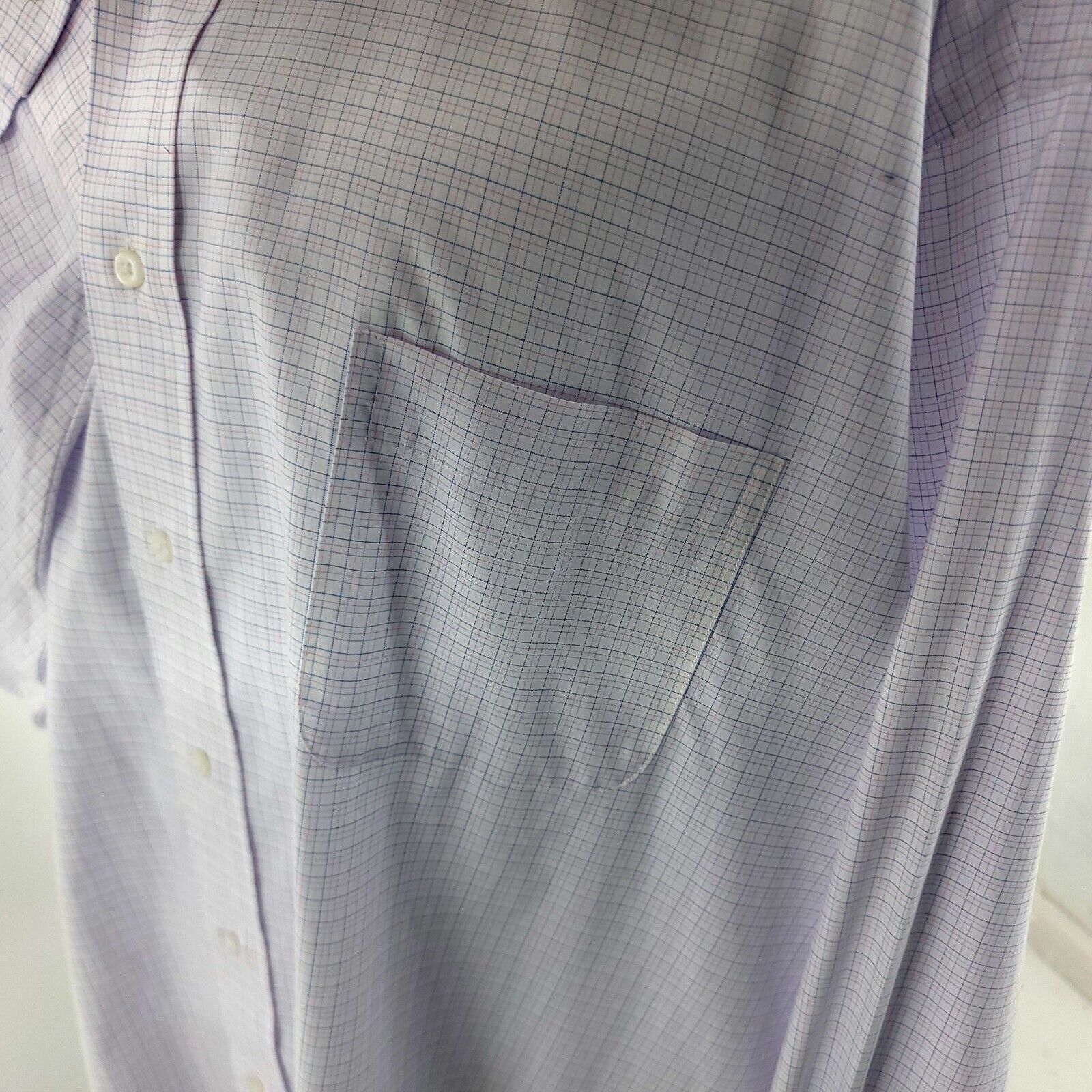 Jos. A. Bank DAMAGED Jos A Bank Traveler 20 35 White Blue Pink Check Pock Size US XXL / EU 58 / 5 - 3 Thumbnail