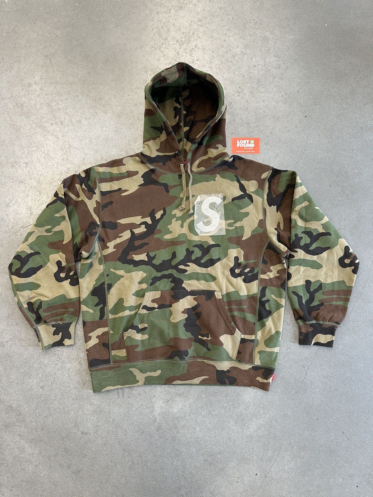 Supreme SS21 Supreme Swarovski S Logo Hooded Camo Sweatshirt | Grailed