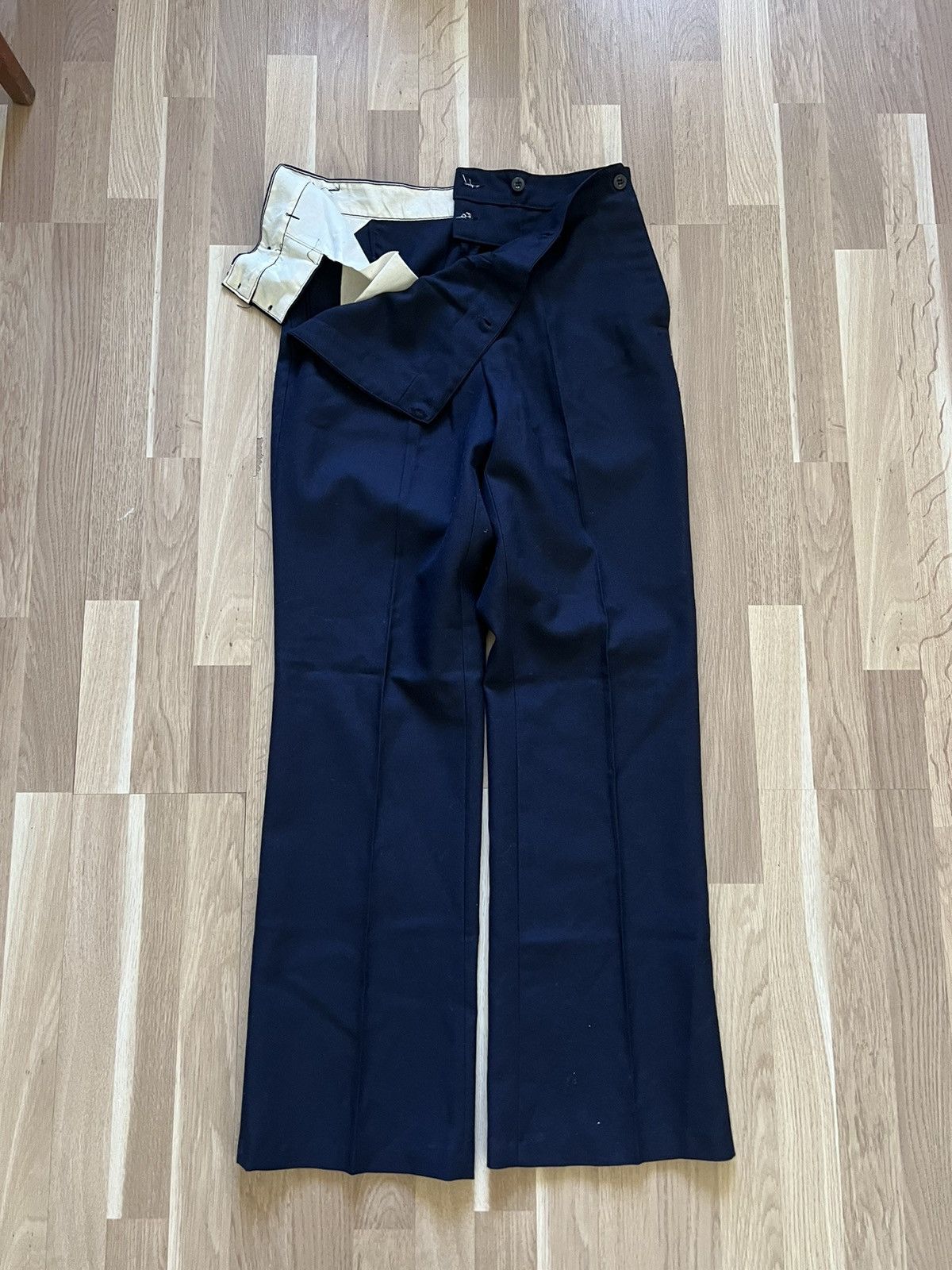 Other Vintage 70s workwear French wool pants army blue archive Size US 34 / EU 50 - 1 Thumbnail