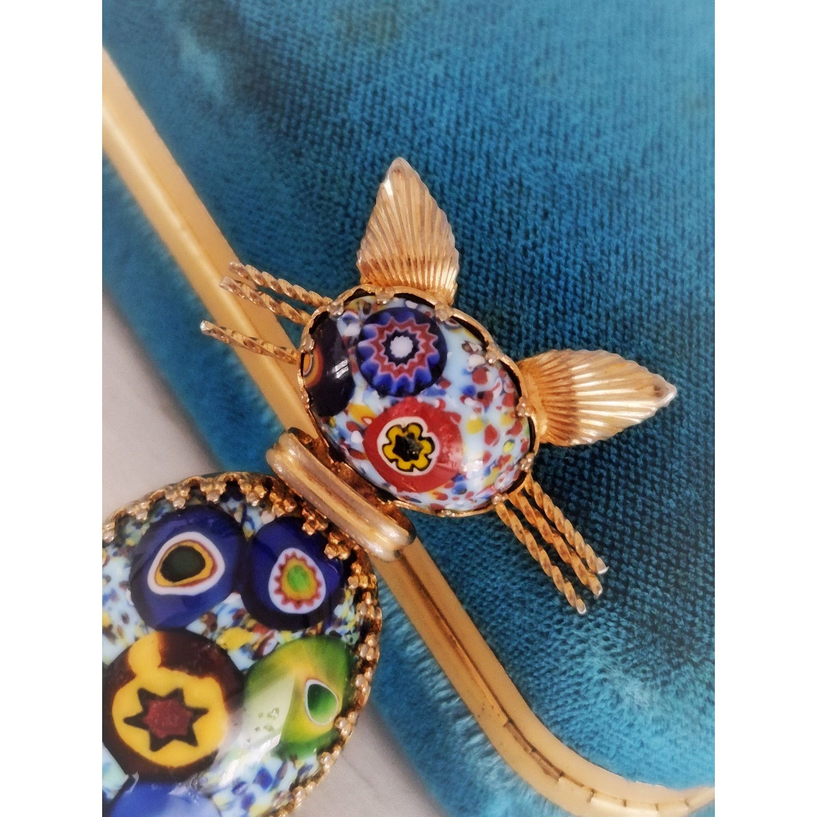 Other Vintage Millefiori Cat Brooch with Deep Blue Background Size ONE SIZE - 3 Thumbnail