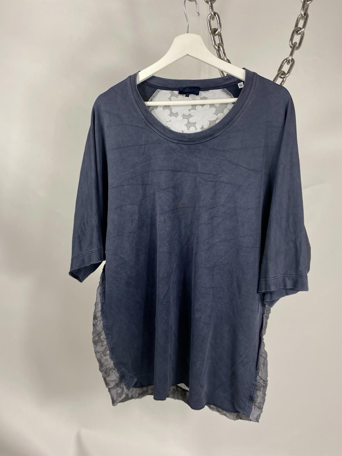 Lanvin Lanvin New Navy Sheer Embroidered T - Shirt Size US XL / EU 56 / 4 - 2 Thumbnail