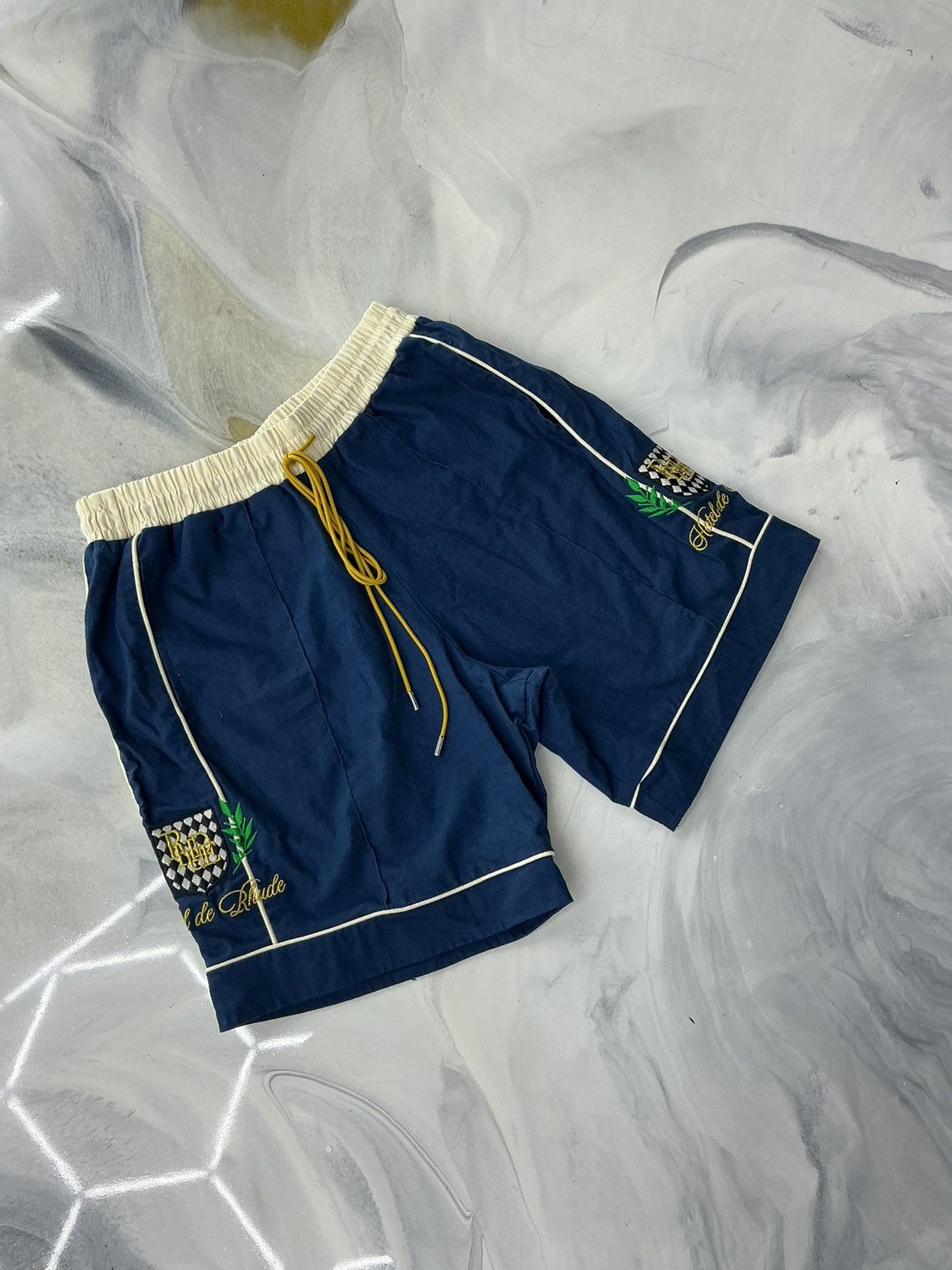Rhude Rhude Shorts Navy Cream Yellow Size S Size US 30 / EU 46 - 3 Thumbnail