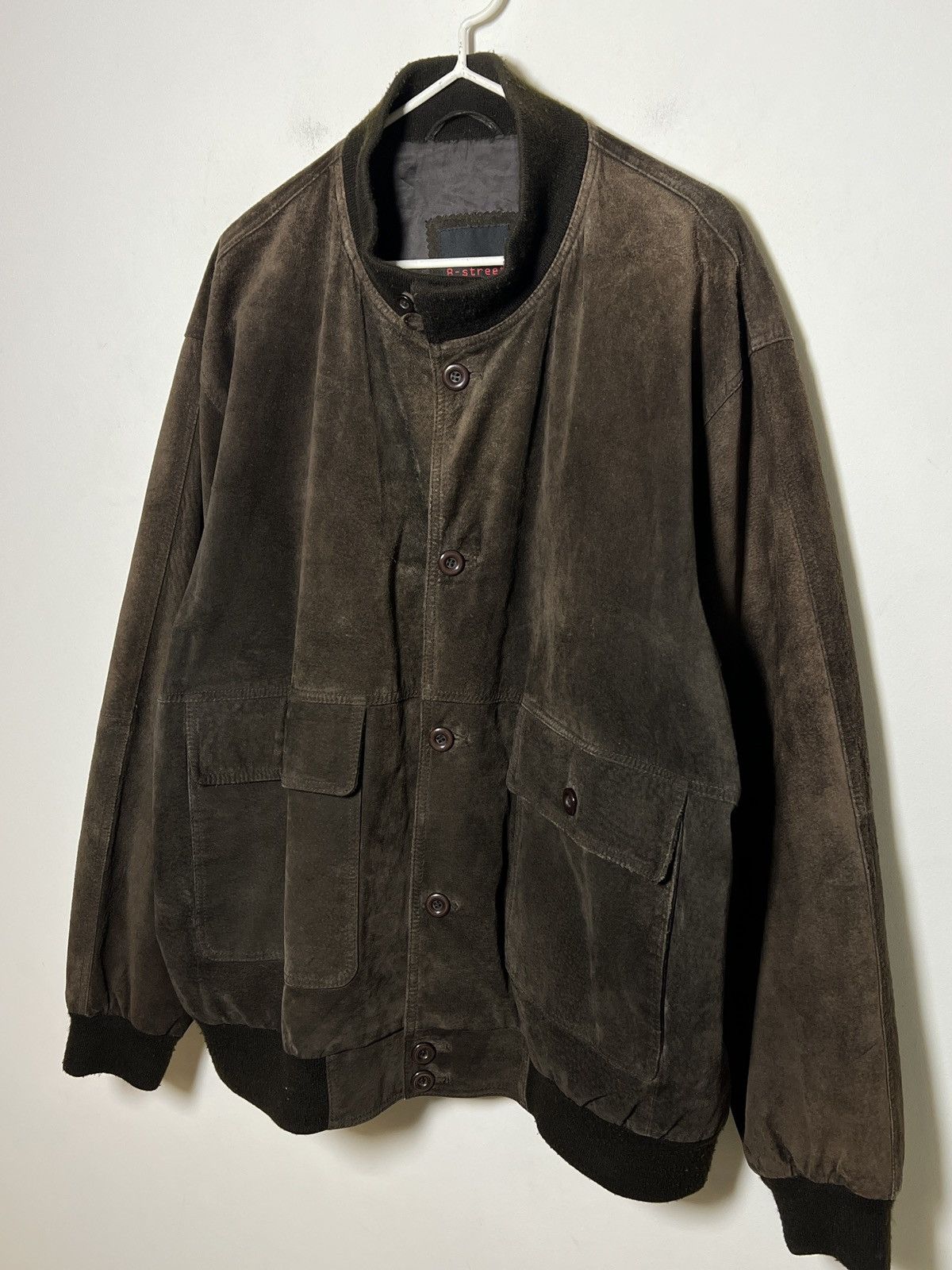 Vintage brown suede bomber
