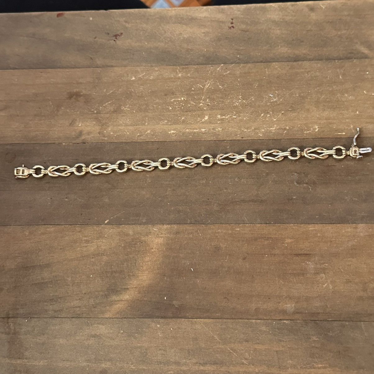 Other 925 silver gold plated love knot & diamonds tennis bracelet Size ONE SIZE - 5 Thumbnail