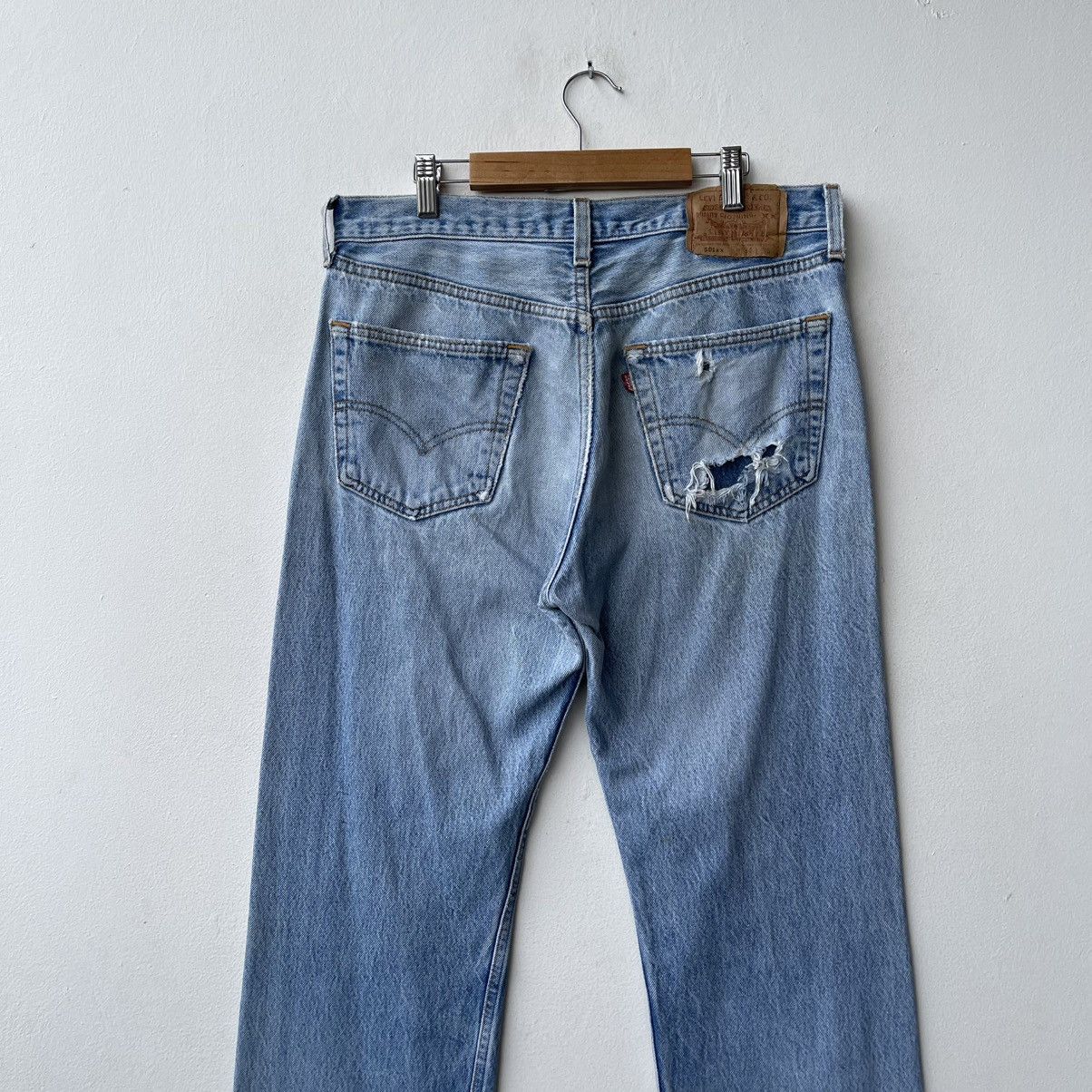 Levi's Vintage 90s Levi's 501XX USA - Thrashed Grunge Look Denim Size US 33 - 9 Thumbnail