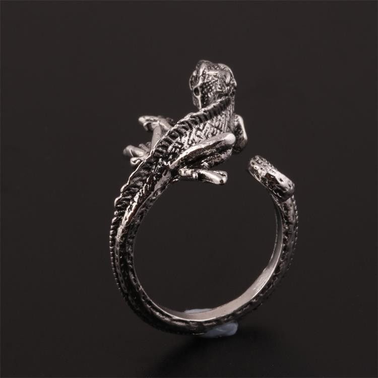 Jewelry Men's Retro Punk Hip-Hop Gecko Ring Size ONE SIZE - 3 Thumbnail