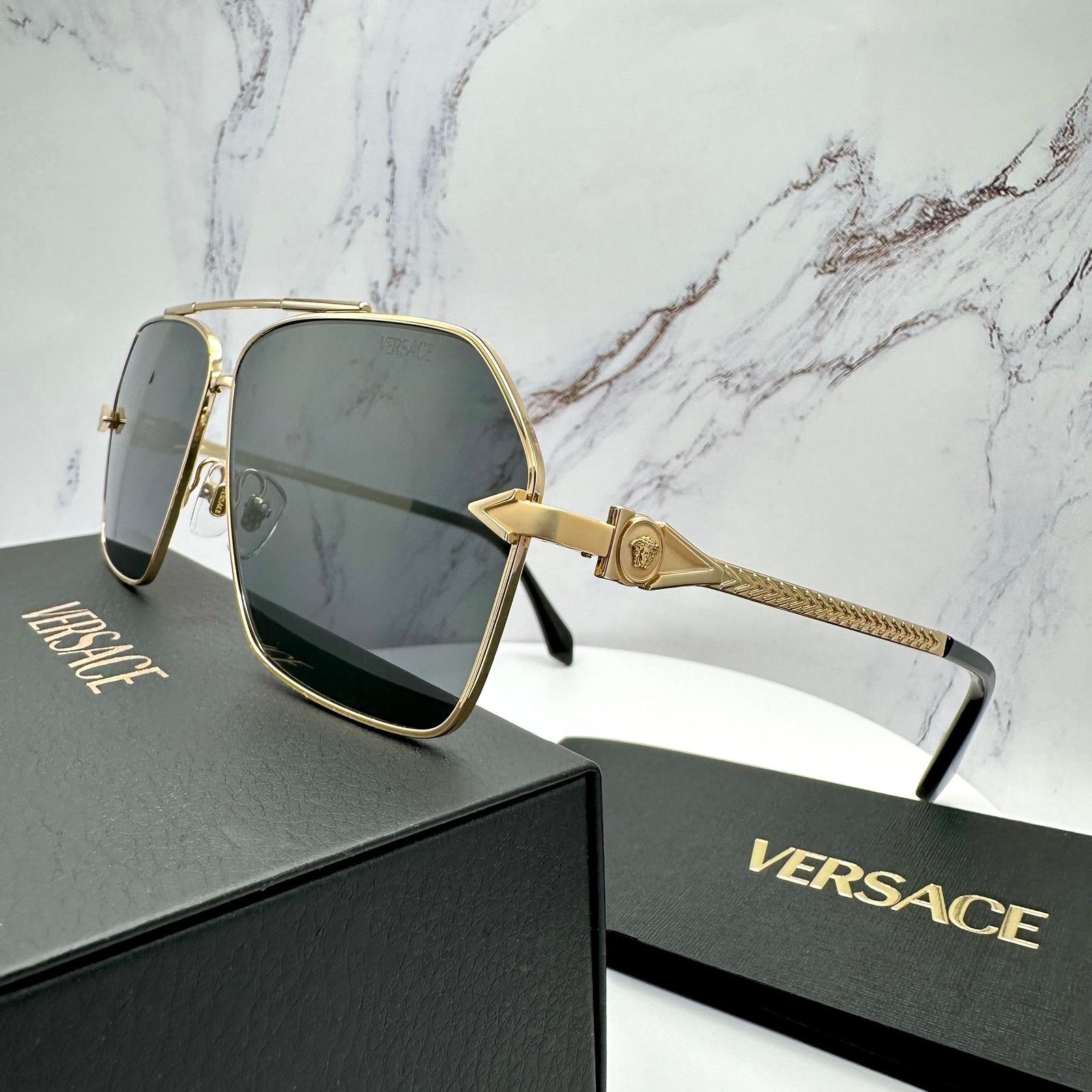 Designer Sunglasses Versace Sunglasses Men Gold New VERSACE Gold