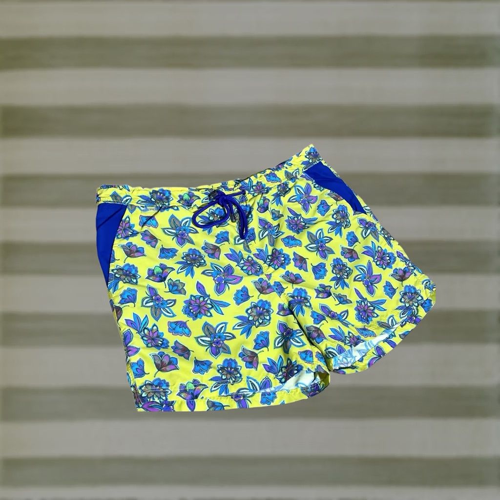Etro Etro Men’s Floral Print Swim Shorts S Bottom Beach Multicolor Nylon Drawstring Pockets 90s? Size US 29 - 1 Thumbnail