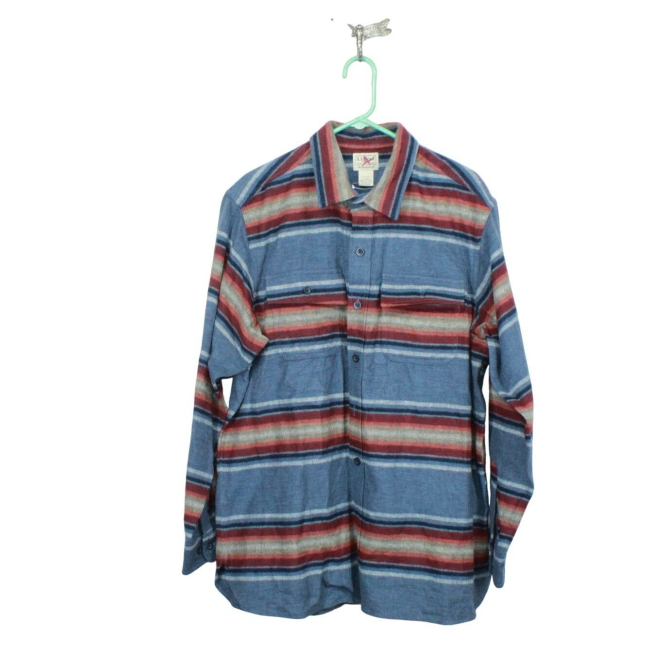 L.L. Bean LL Bean Men's Chamois Shirt Traditional Fit Stripe Rangeley Size US L / EU 52-54 / 3 - 1 Thumbnail