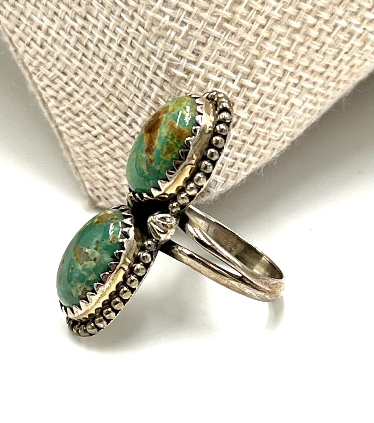 Other 925 Sterling Silver Royston Turquoise & Filigree Native Ring Size ONE SIZE - 4 Thumbnail