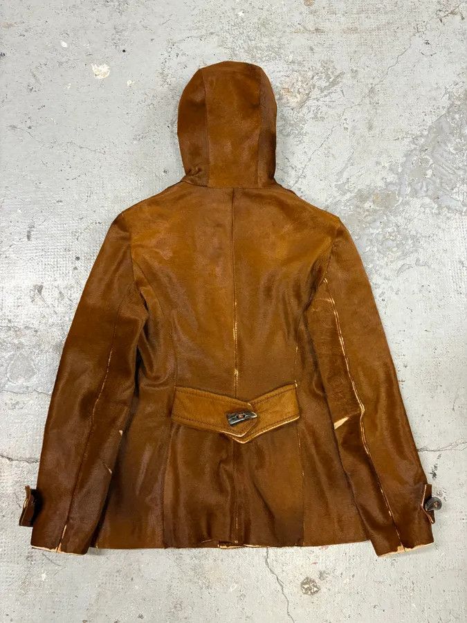 Designer × Dolce & Gabbana × Vintage FW2002 Dolce & Gabbana Pony Hair Camel Leather Duffle Coat Jacket Size M / US 6-8 / IT 42-44 - 4 Thumbnail