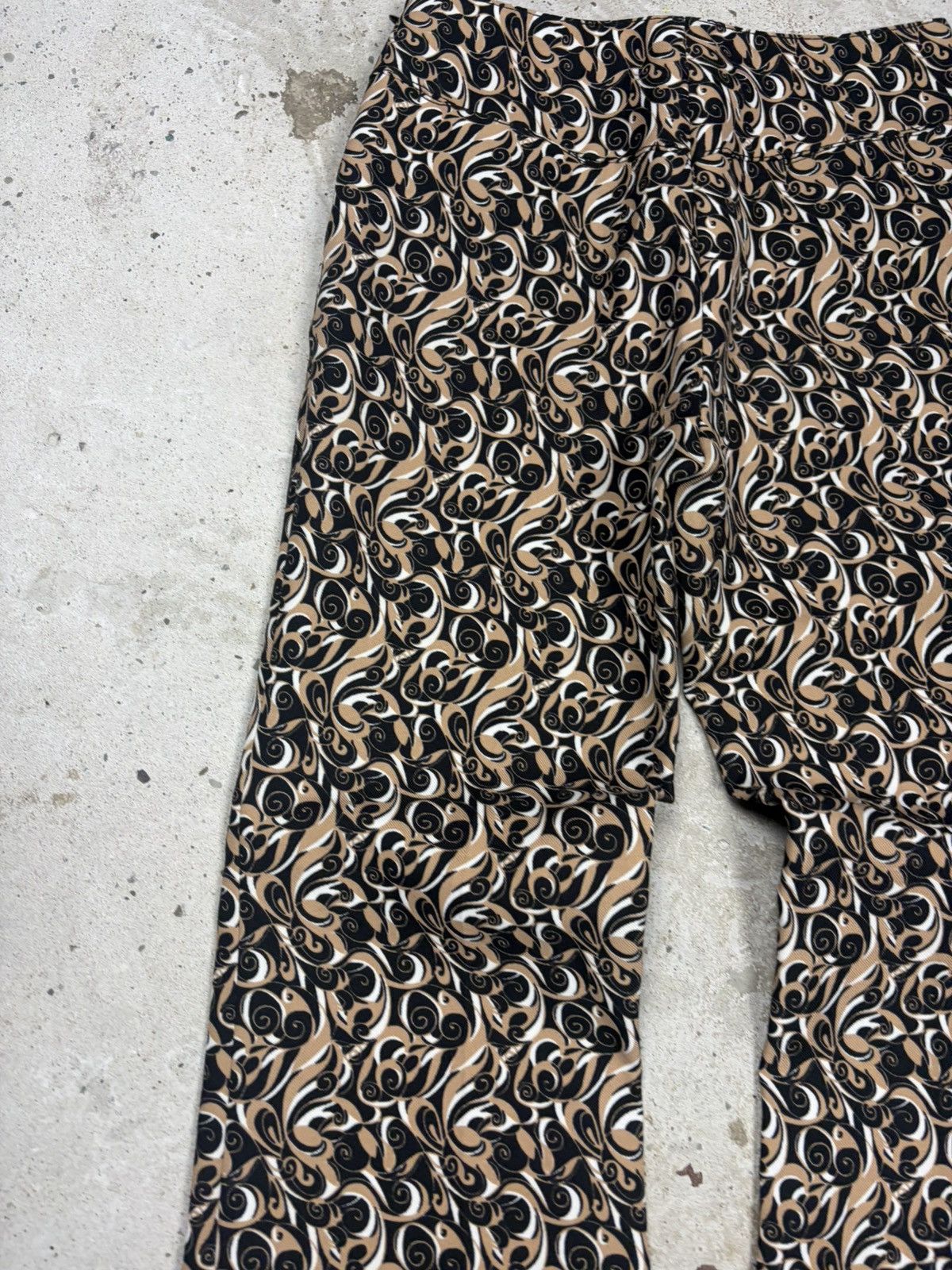 Miu Miu Miu Miu FW 2000 Abstract Geometric Print Flare Pants Bootcut Size 27" / US 4 / IT 40 - 13 Thumbnail