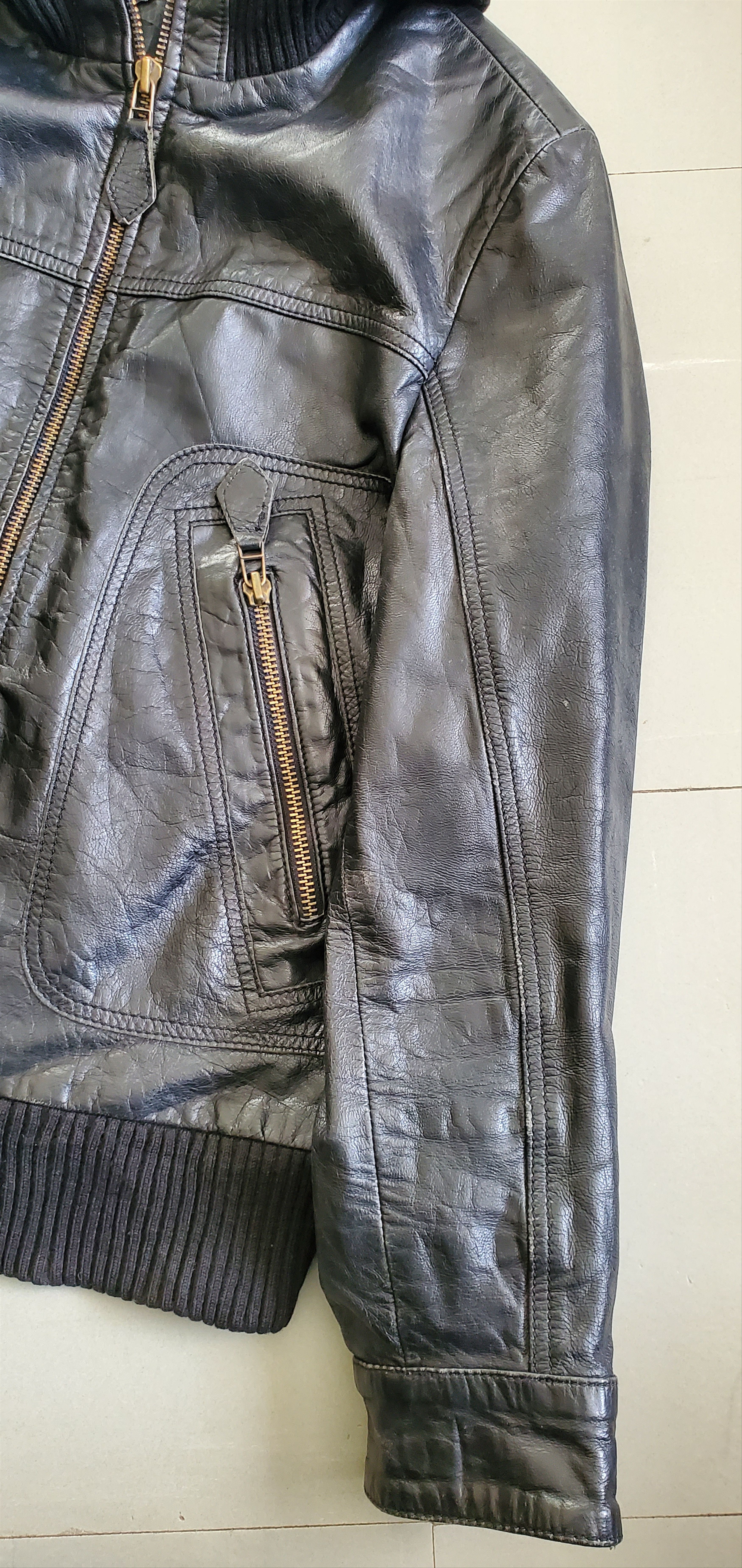 Belstaff BELSTAFF Black Leather Biker Jacket Size S / US 4 / IT 40 - 3 Thumbnail