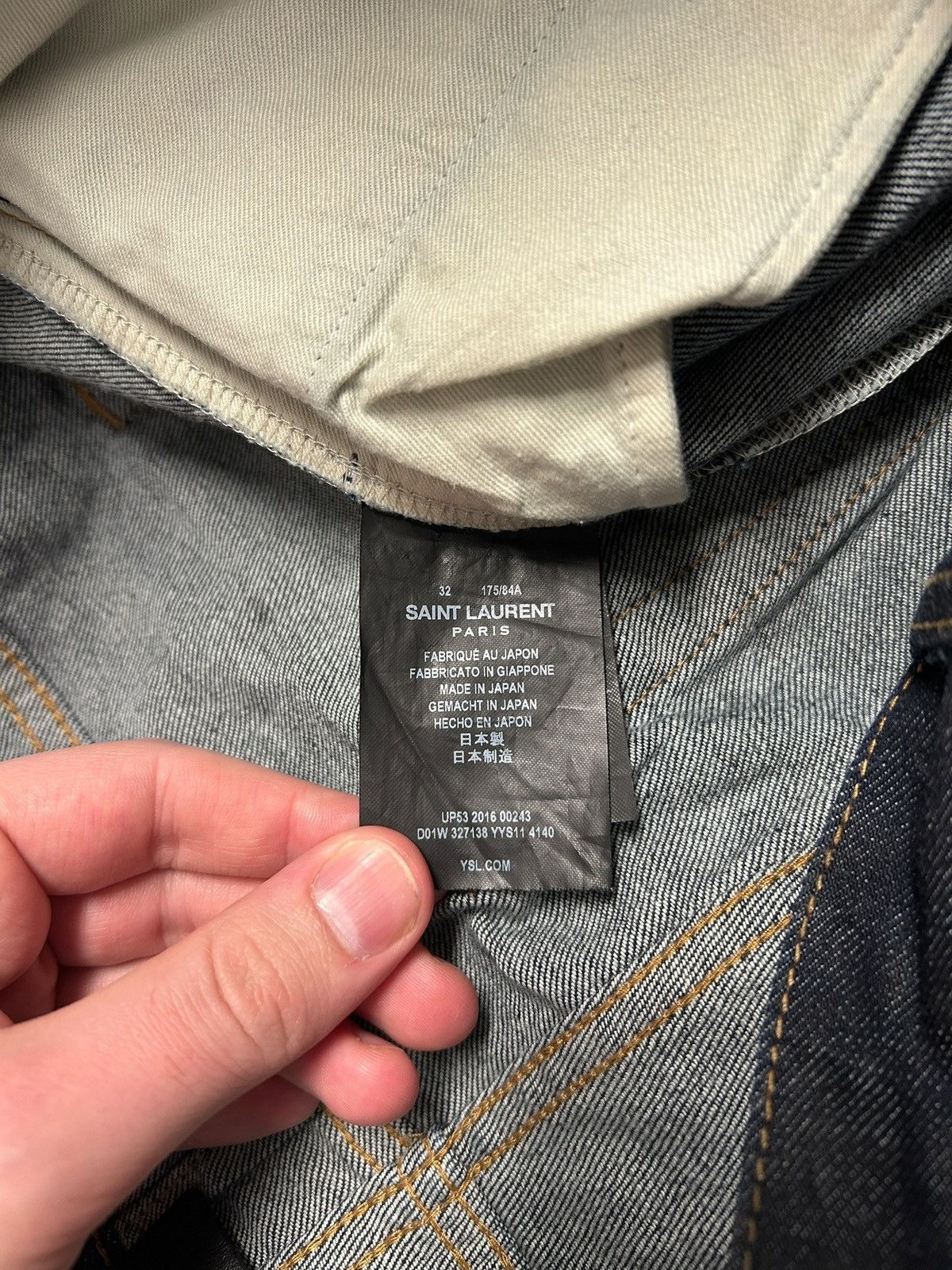 Saint Laurent Paris FW2016 D02 Indigo Waxed Denim Size US 32 / EU 48 - 8 Thumbnail