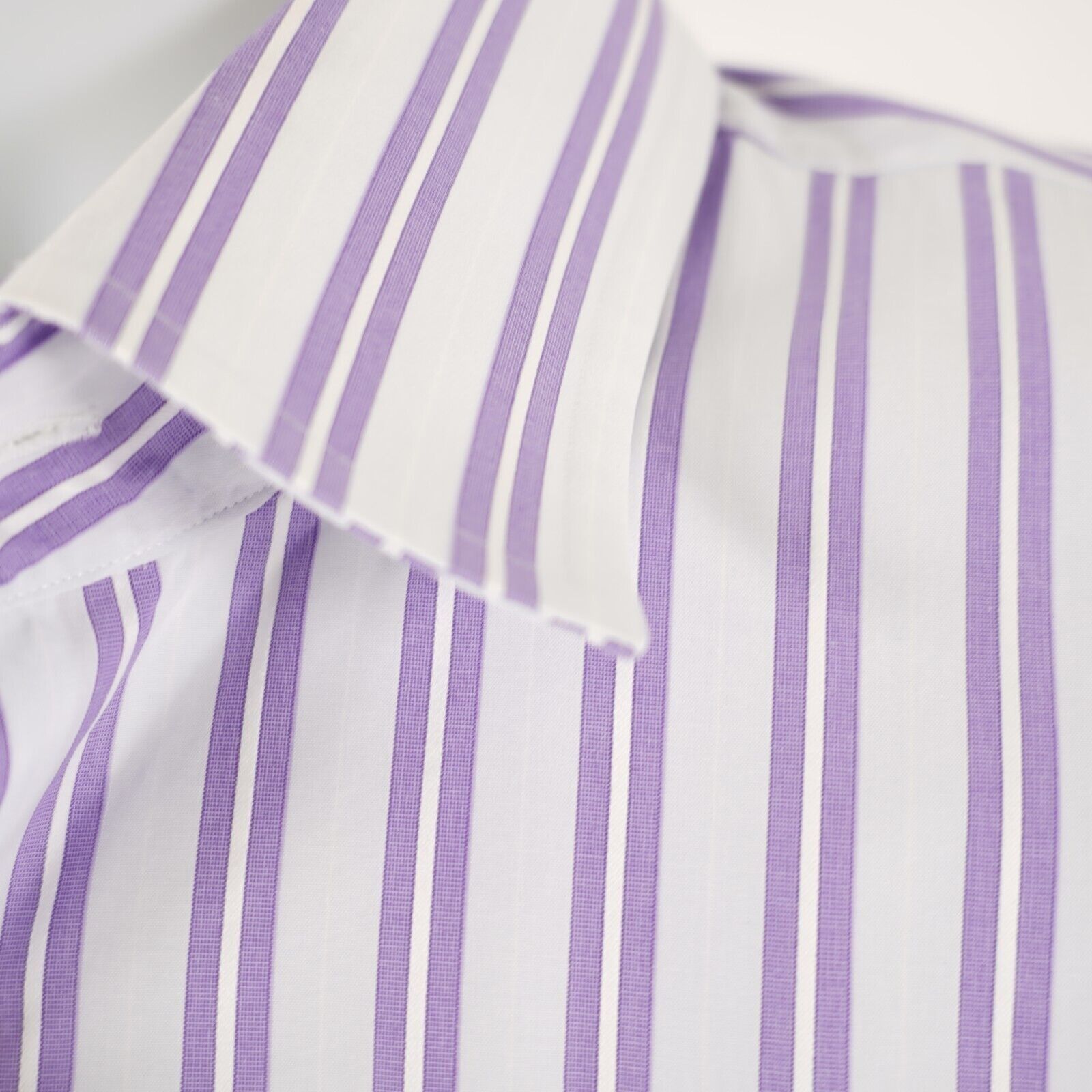 Hugo Boss Boss Hugo Boss White Purple Striped 16.5 34/35 Collared Dres Size US L / EU 52-54 / 3 - 2 Thumbnail