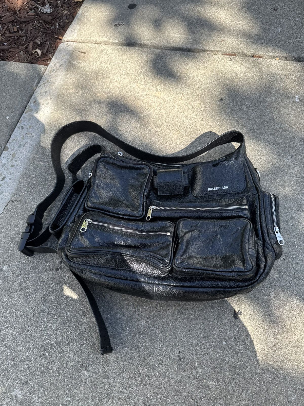 BALENCIAGA バザール Balenciaga Balenciaga blue 2017 Bazar XS leather tote bag