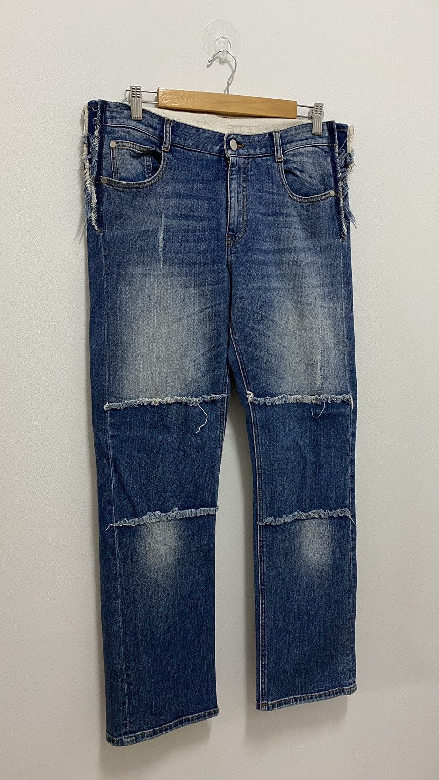 Stella McCartney Stella Mccartney Distressed Denim Patchwork Blue Jeans Pants Size US 35 - 3 Thumbnail