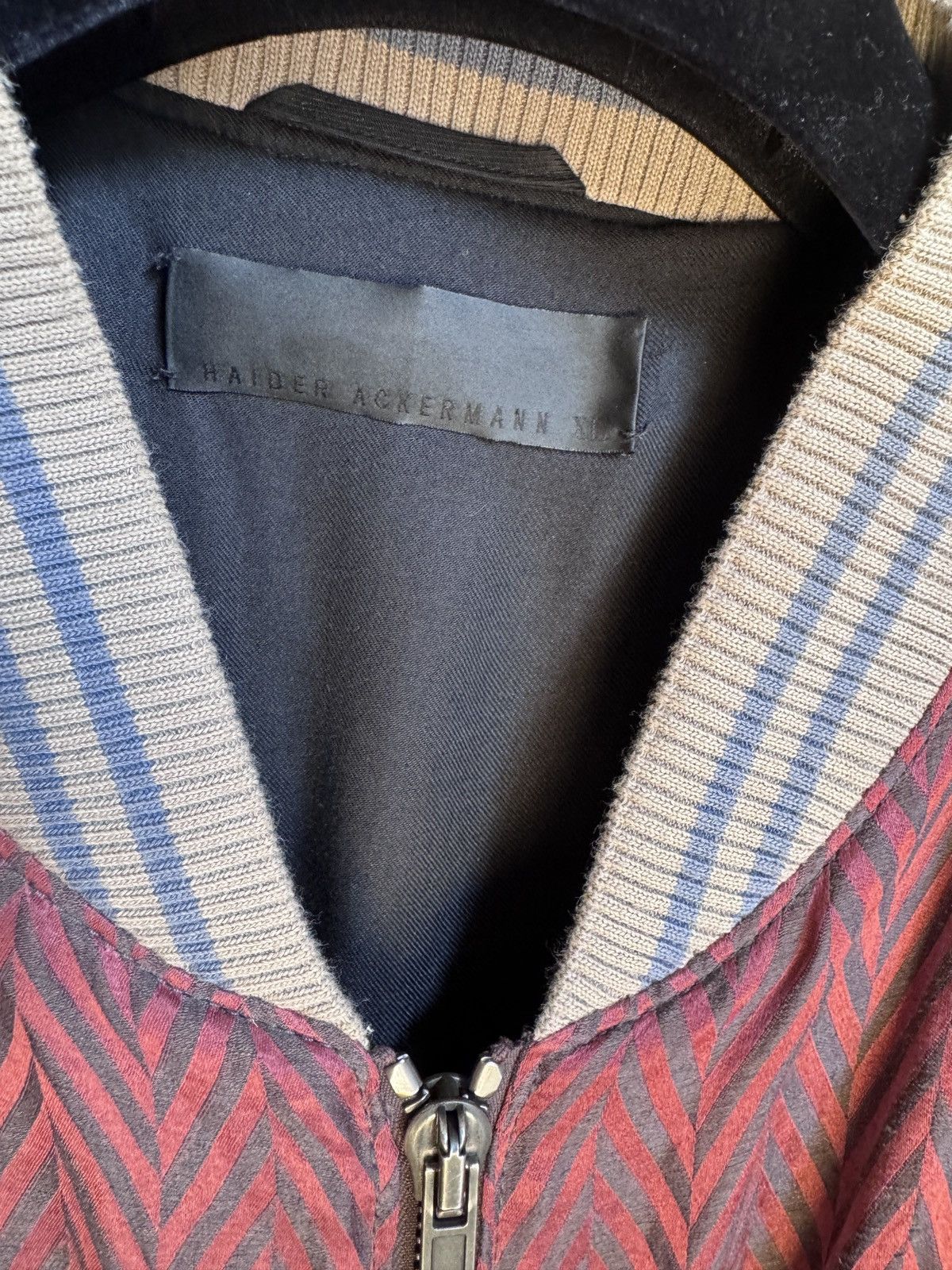 Haider Ackermann SS15 Iconic Bomber in Chevron & Floral Silk Jacquard Size US XL / EU 56 / 4 - 5 Thumbnail