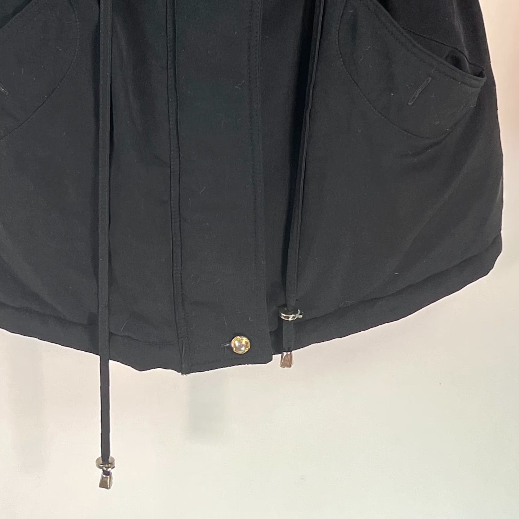 Vintage Fleet Street Womens Jacket Front Pockets Zipper Black Size L Short Sleeve Winter Softshell Polyester Regular Fit 100% Polyester Size L / US 10 / IT 46 - 4 Thumbnail