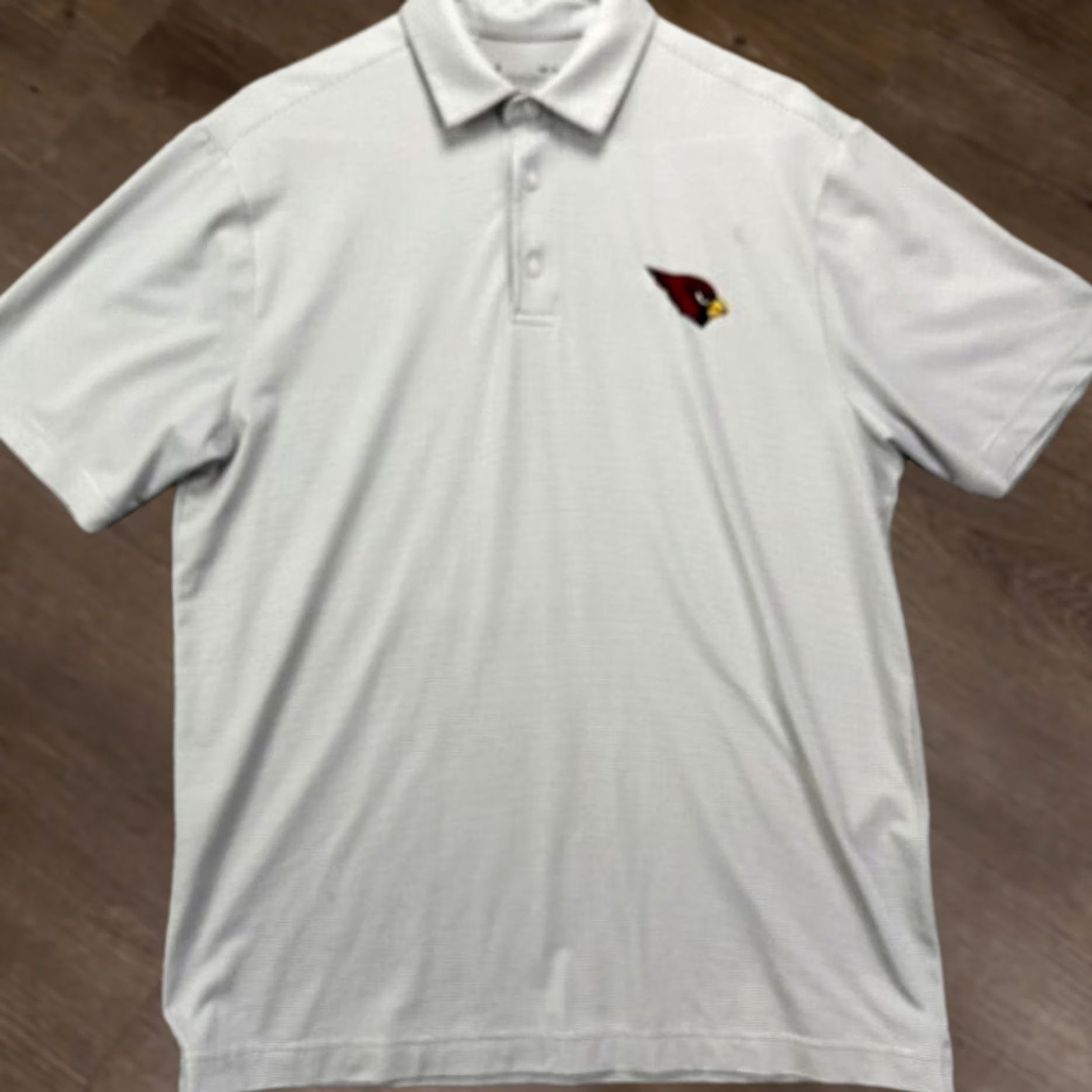 Under Armour Under Armour Polo Shirt Mens Medium White Black Stripes Arizona Cardinals Rugby Golf College Sports Outdoor Loose Stretch Size US M / EU 48-50 / 2 - 1 Thumbnail