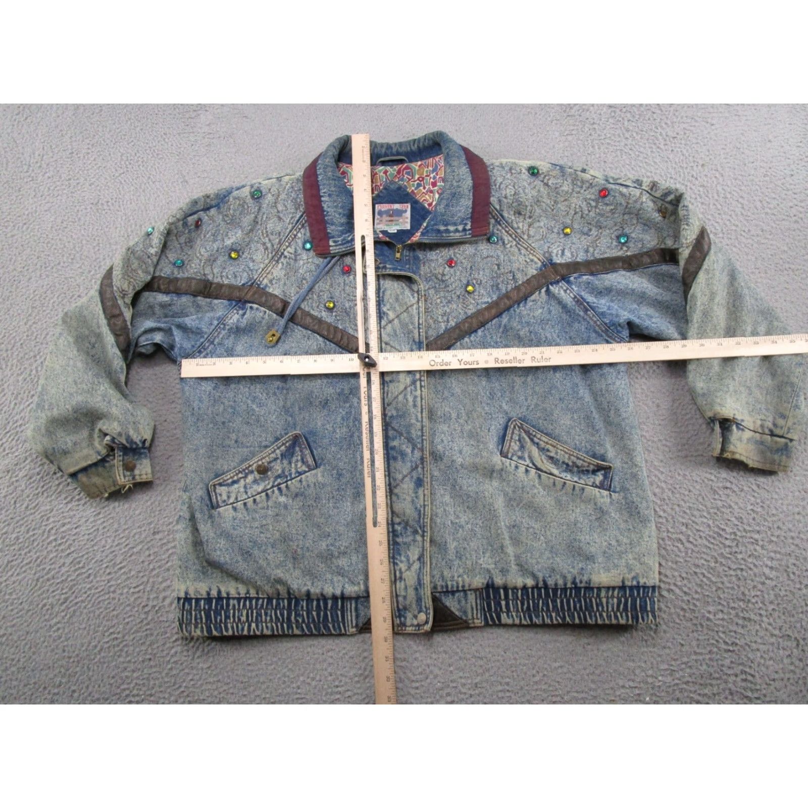 Vintage VINTAGE Current Seen Blue Denim Western Plaid Jacket Women 20W Mid-Length 3/4 Sleeve Button Lined Pockets Knit? Size 3XL / US 20-22 - 5 Thumbnail
