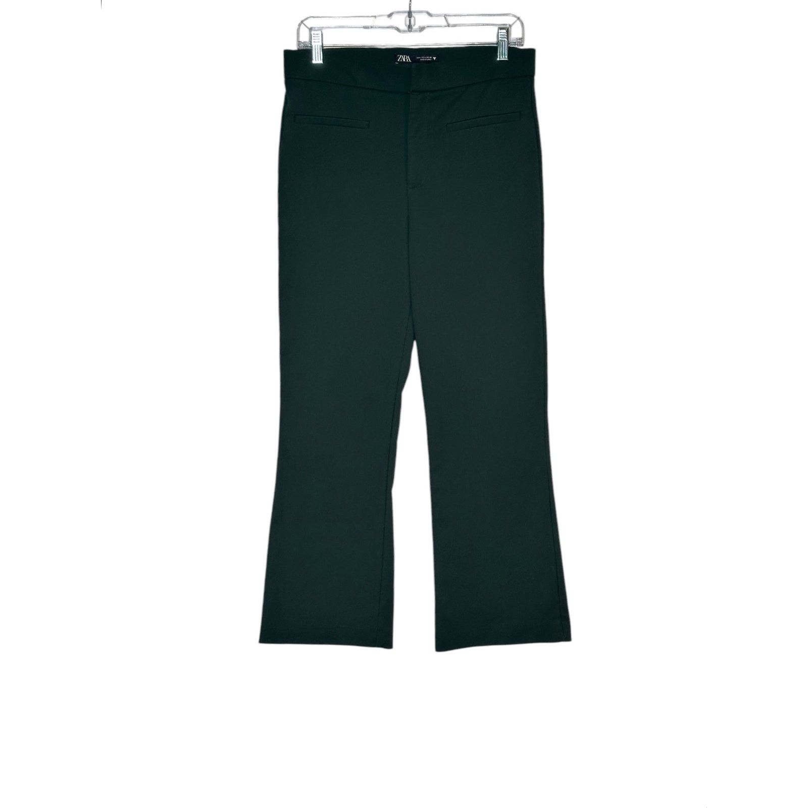 Zara Zara dark green boot cut high waist cropped pants size Large Size 32" / US 10 / IT 46 - 6 Thumbnail
