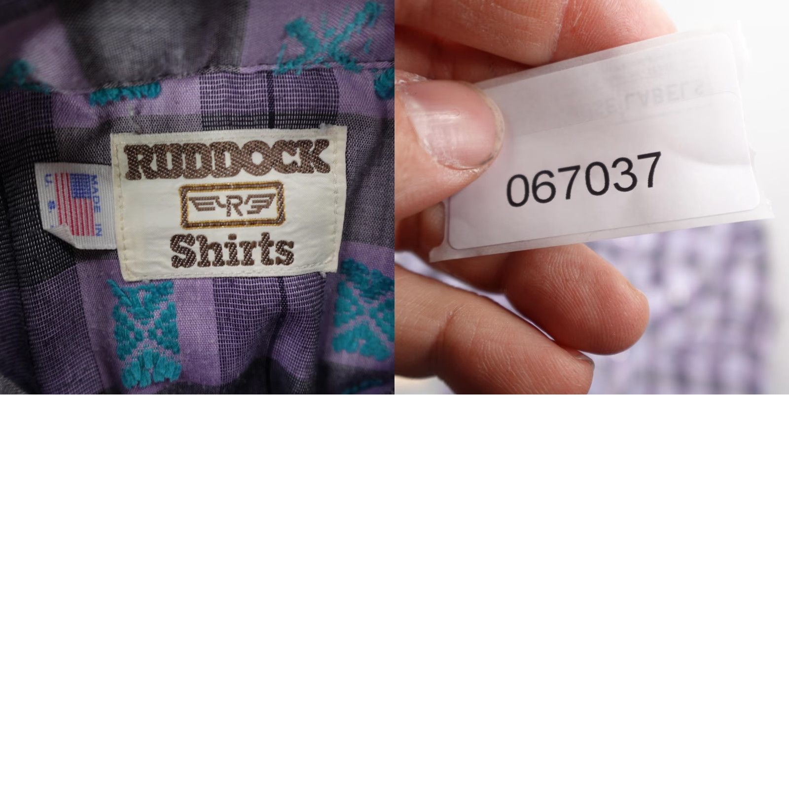 Vintage VINTAGE Ruddock Western Shirt Mens Large Purple Plaid Pearl Snap Short Sleeve Embroidered Pocket Cowboys Aztec 90s Cotton Blend Button-Up Casual Men's Size US L / EU 52-54 / 3 - 8 Thumbnail