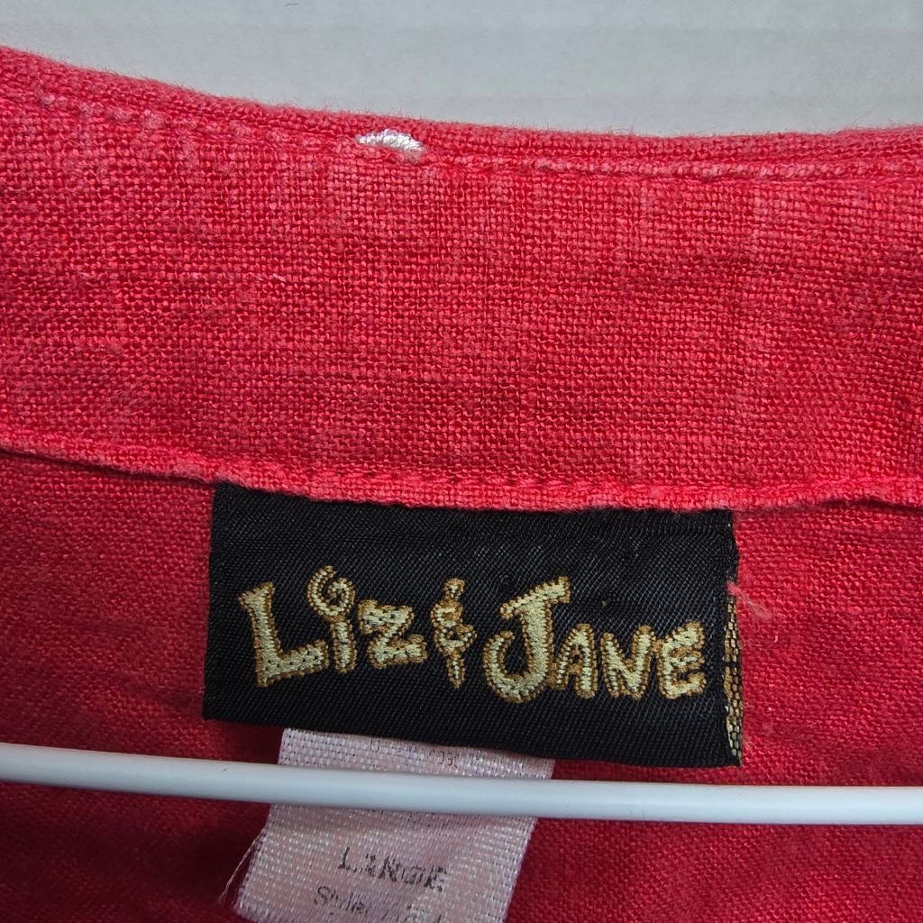 The Unbranded Brand Women's Liz & Jane Red Linen Button Down Shirt L Size L / US 10 / IT 46 - 2 Thumbnail