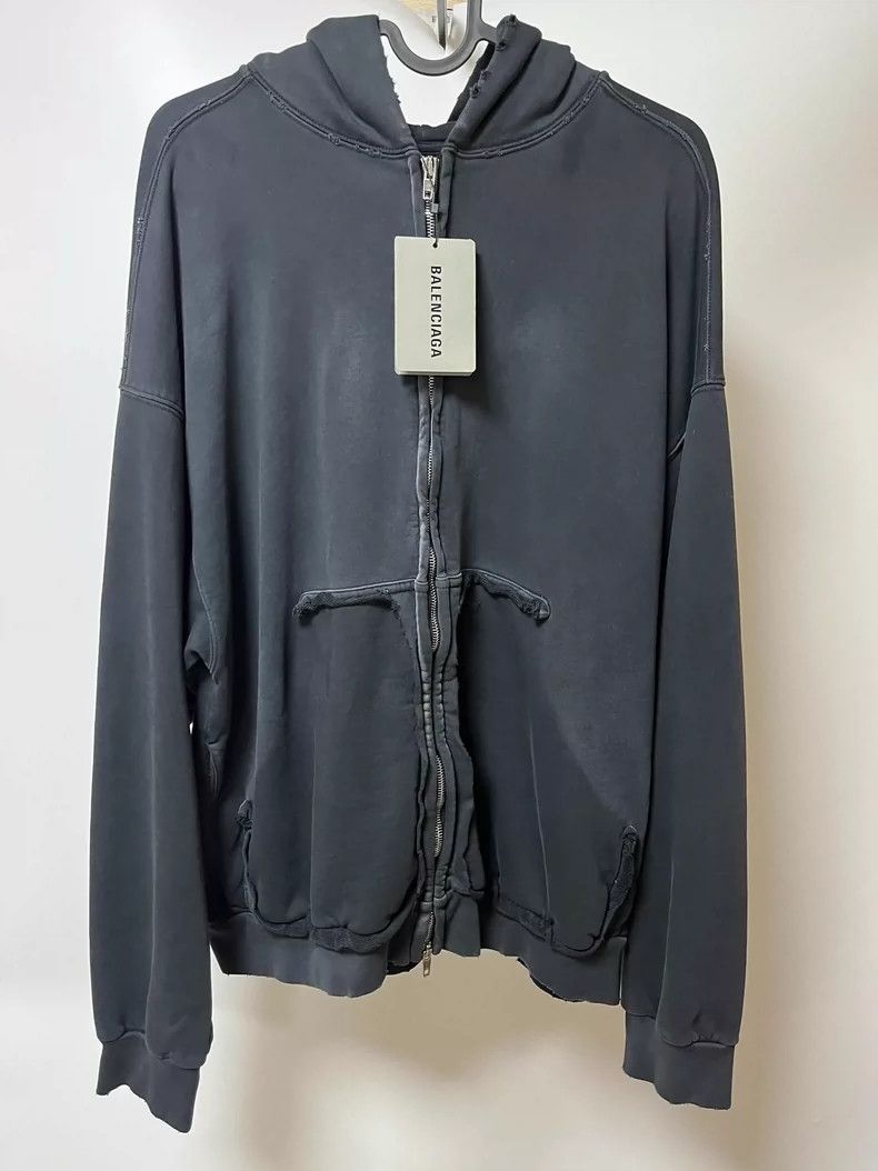 Balenciaga Balenciaga Black tape patch zipper hooded sweatshirt Size US XS / EU 42 / 0 - 2 Thumbnail