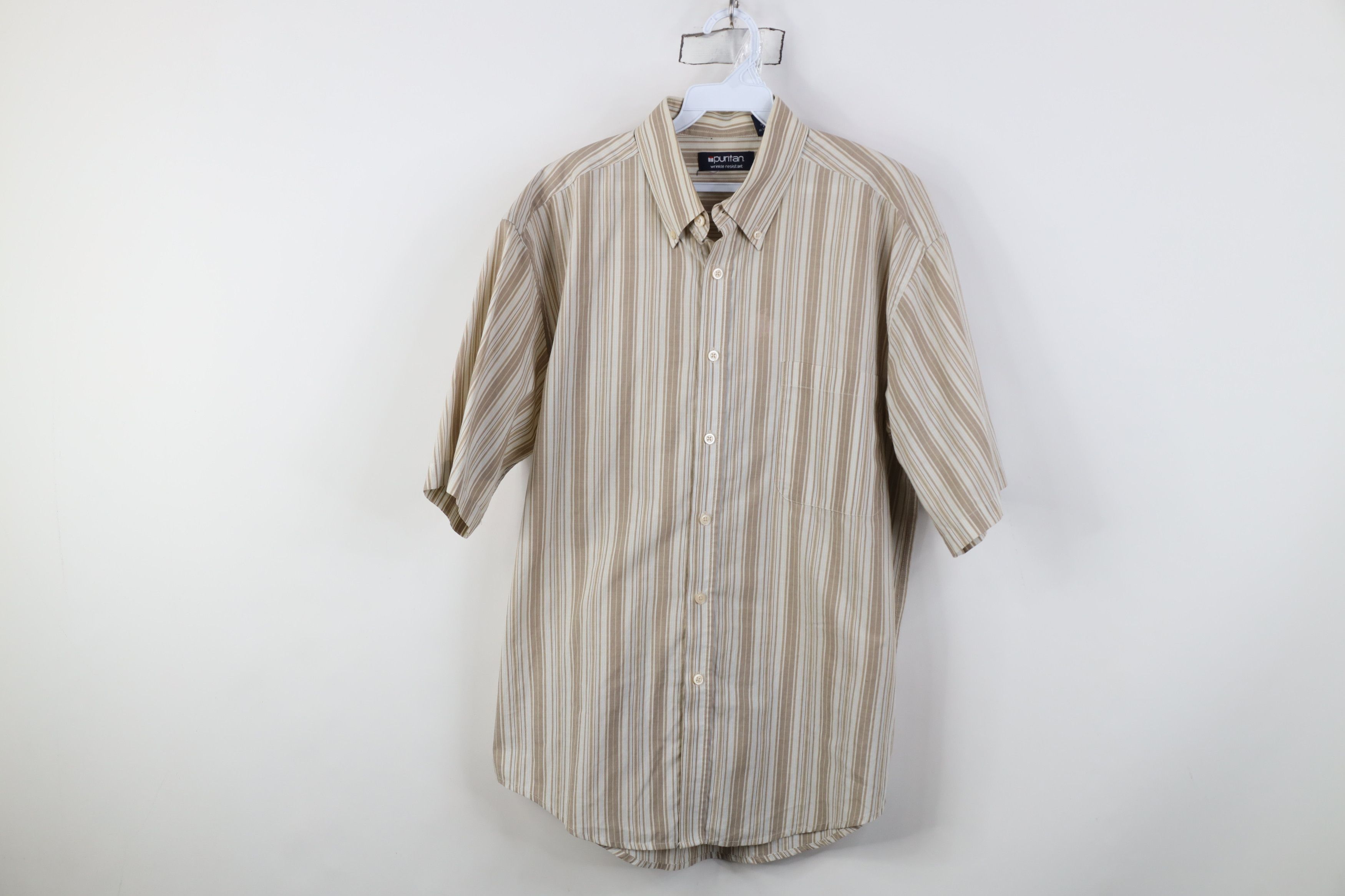 Vintage Vintage 90s Streetwear Earth Tone Short Sleeve Button Shirt Size US M / EU 48-50 / 2 - 1 Thumbnail