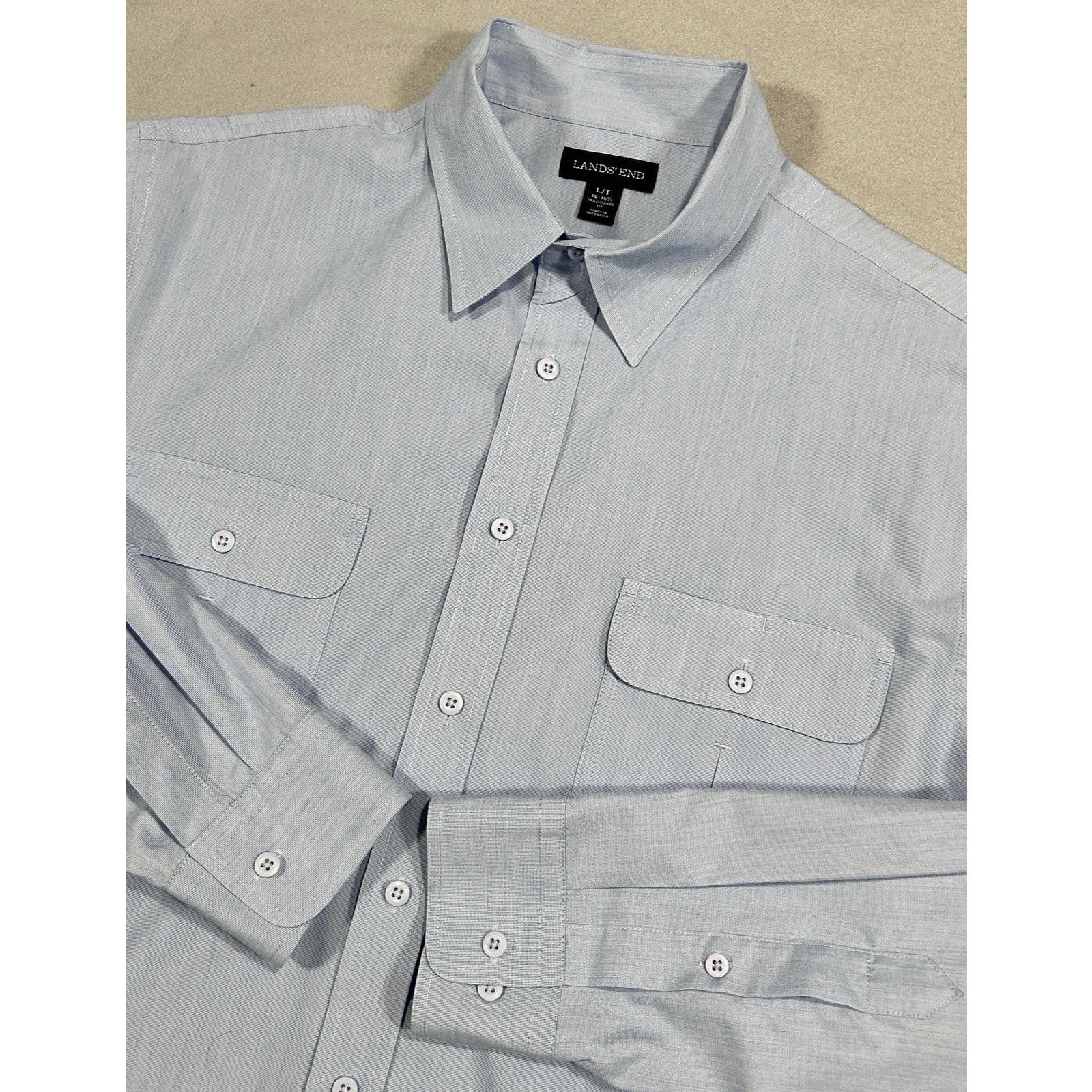 Lands' End Land's End Traditional Fit Men Large Double Chest Pockets Size US L / EU 52-54 / 3 - 1 Thumbnail